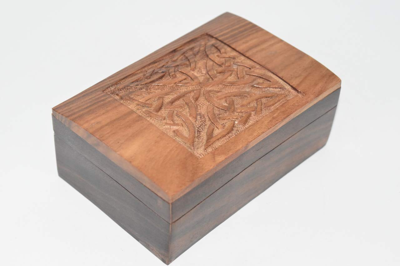 Nature's Enlightenment Celtic Knot Box - Premium Wooden Storage for Tarot Cards, Crystals & Altar Supplies | Spiritual Gift for Wiccans, Pagans & Meditation Practitioners | Perfect for Rituals, Energy Cleansing & Sacred Space Organization