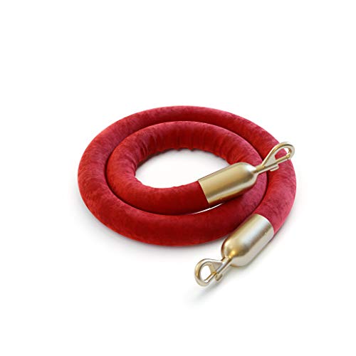 Red Rope With Satin Brass Snap Ends