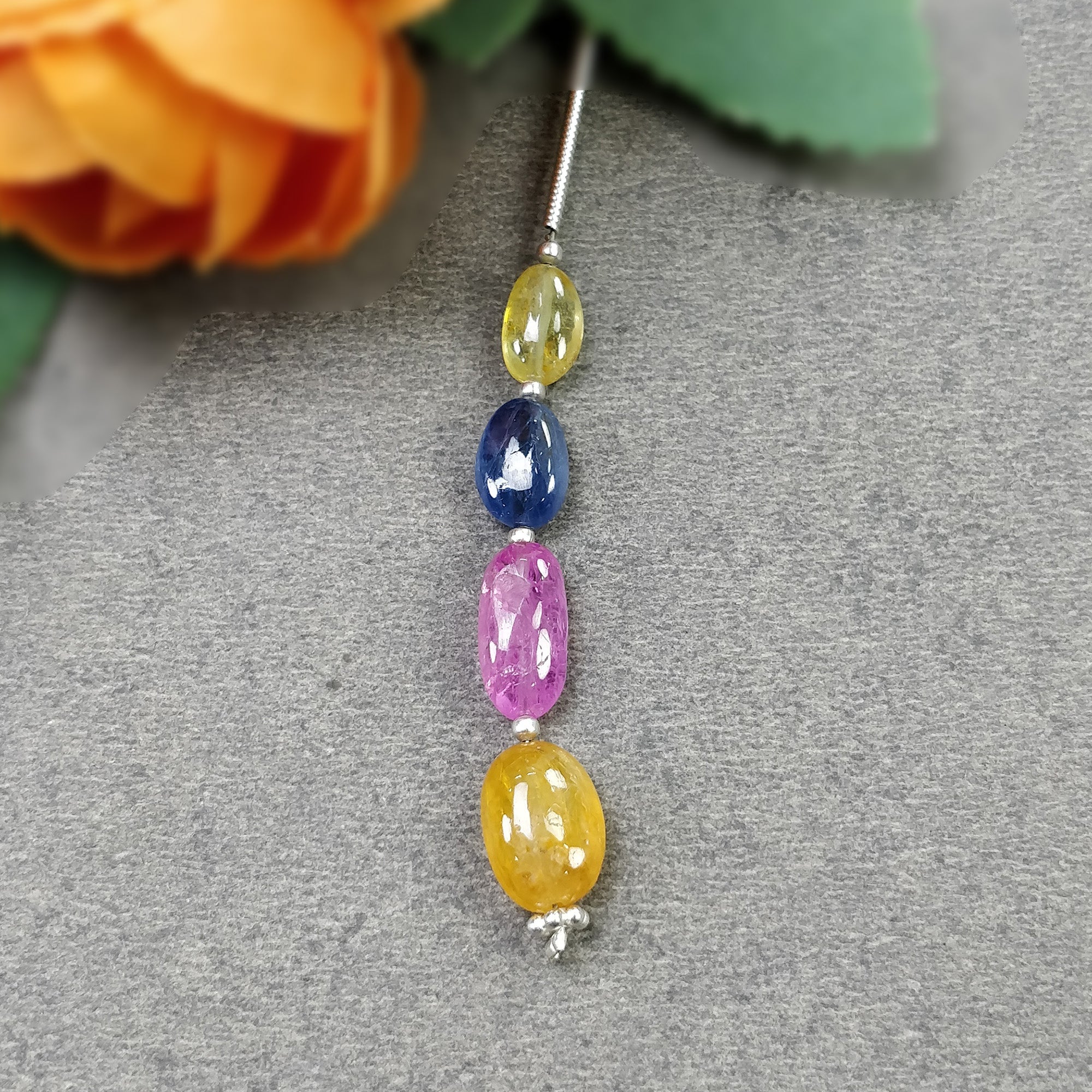 Natural Untreated Burmese Pink Blue & Yellow Sapphire Chrysoberyl Loose Beads - 12.00cts Oval Plain Nuggets (8x5mm to 11x6mm) for Jewelry Making, DIY Crafts & Beading Projects