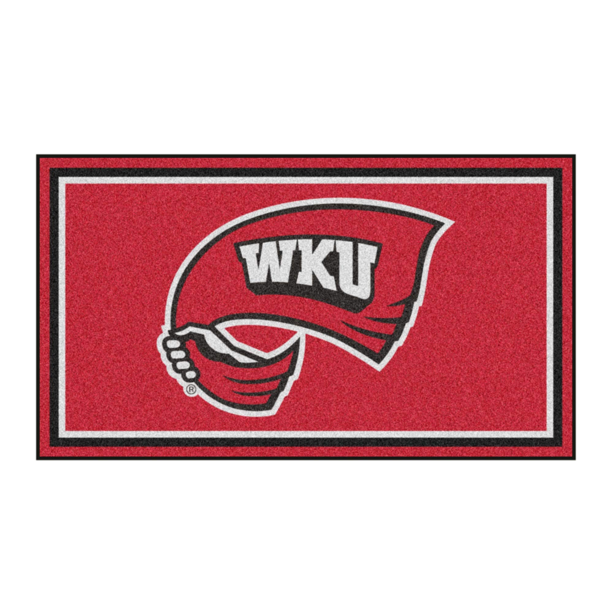 FANMATS NCAA Western Kentucky Hilltoppers 3x5 Feet Plush Area Rug - Soft College Sports Fan Rug for Game Room, Dorm Decor & Tailgating Mat | Machine Washable Indoor Outdoor Carpet