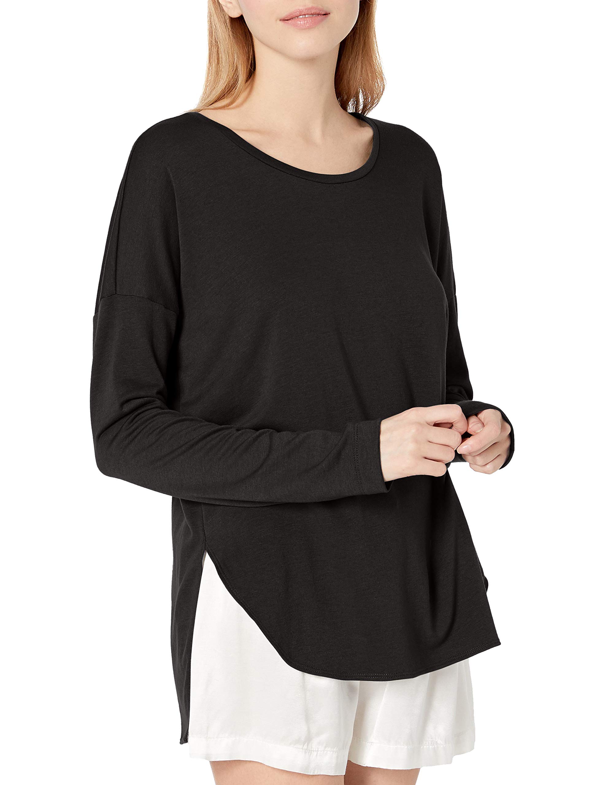 Natori Women's Baby French Terry Top - Soft Casual Short Sleeve Shirt for Lounge, Sleep & Everyday Wear