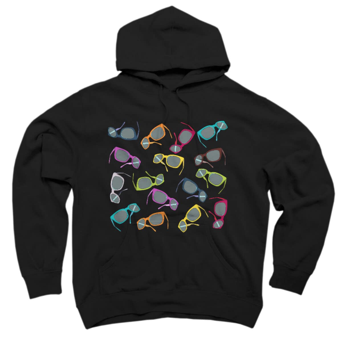 Design By Humans Unisex Hipster Glasses Hoodie by Jirkasvetlik | Trendy Pullover Sweatshirt for Men & Women | Perfect for Casual Wear, Street Fashion & Coffee Shop Outfits