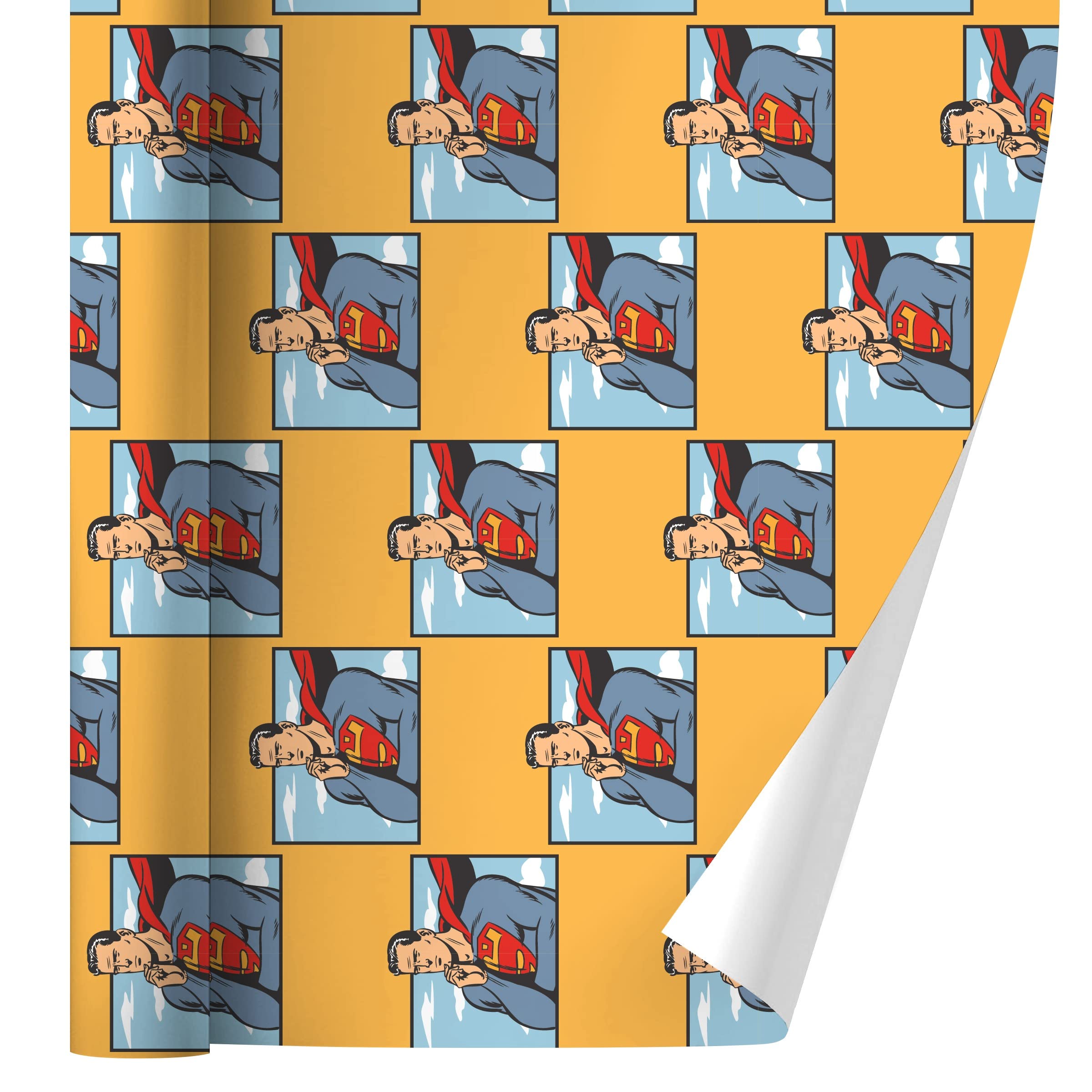 Superman Gift Wrap Paper Roll - Premium Superhero Wrapping Paper for Birthdays, Parties & Holidays - Ideal for Gifts, Crafts & DIY Projects