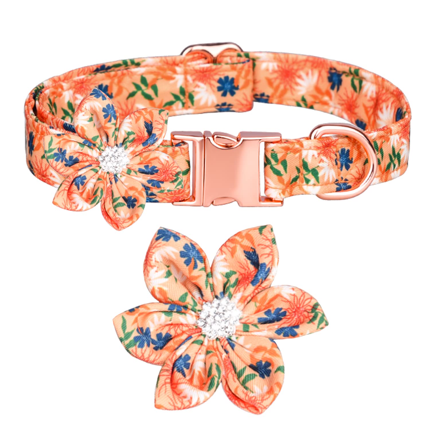 Adjustable Dog Collar with Bow Tie & Flower - Soft Pet Collar for Small, Medium & Large Dogs & Cats | Perfect for Pet Weddings, Parties & Daily Walks