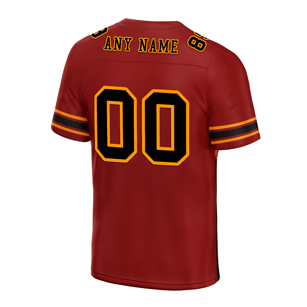 Custom Brown & Black Graffiti Pattern Personalized Authentic Football Jersey FBJ02 - Unique Sports Apparel for Fans, Streetwear & Game Day Outfits