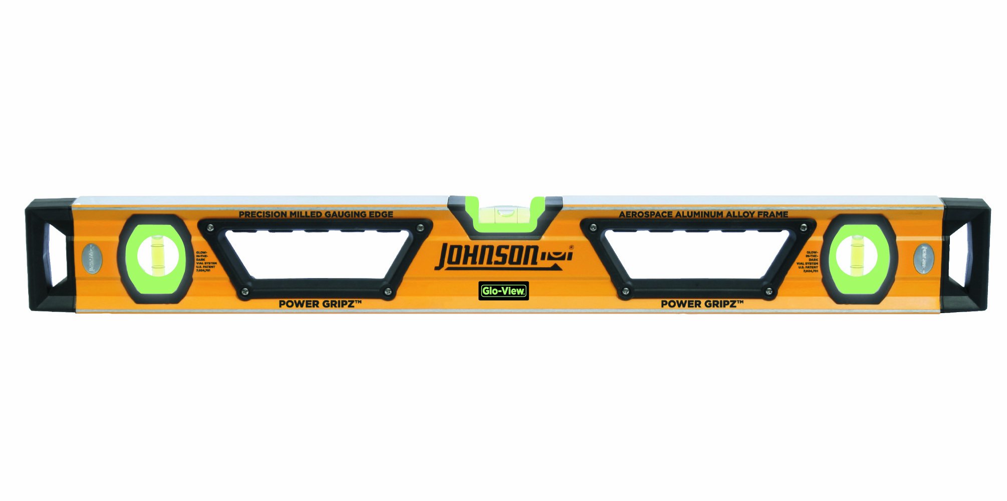 Johnson Level & Tool 1708-7800 78-Inch Magnetic Glo-View Aluminum Box Beam Level - Yellow - Professional Grade Construction Tool for Accurate Leveling in Carpentry, Masonry, and DIY Projects
