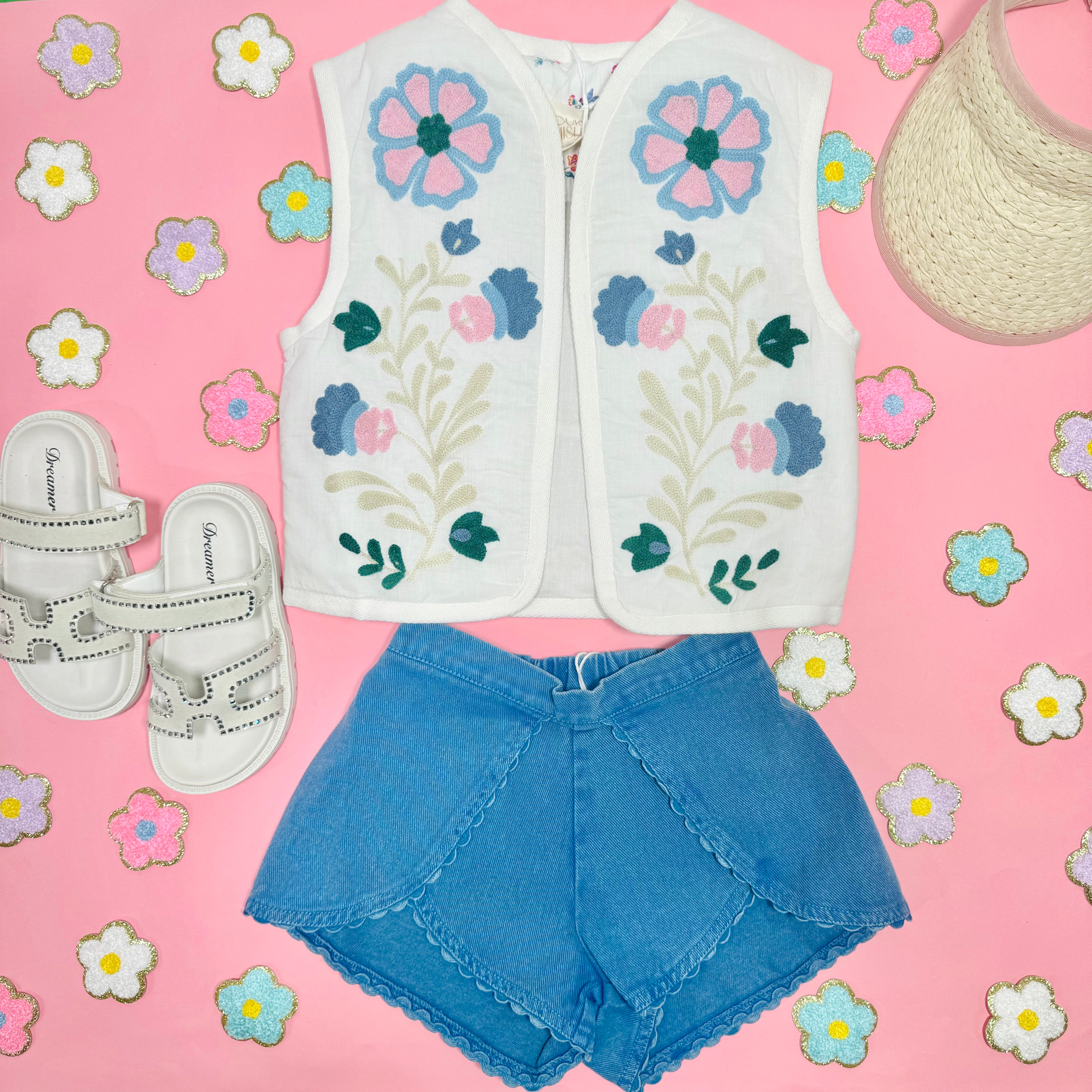 ANDRESI Women's Embroidered Vest - Stylish Floral Design for Casual Outfits & Layering - Perfect for Spring & Fall Fashion