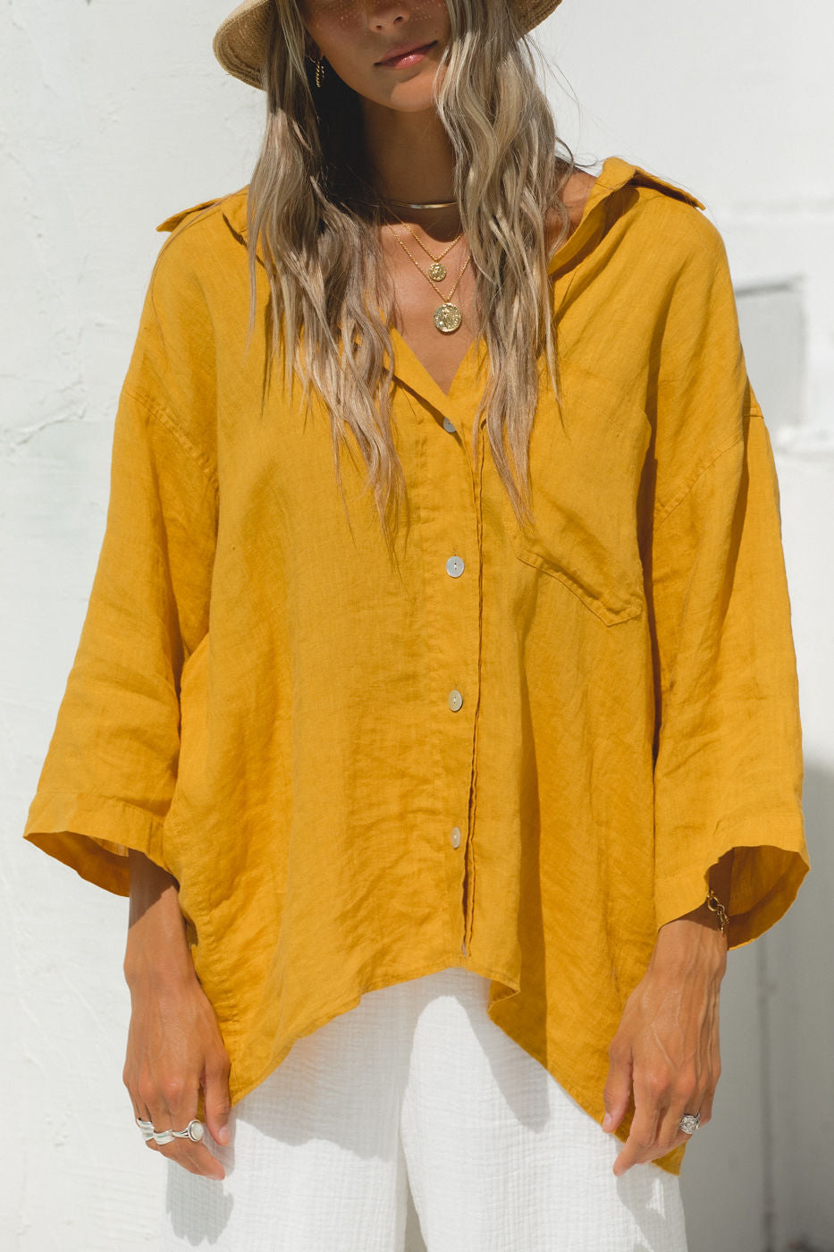 Sea Breeze Washed Linen Top for Women - Soft & Breathable Summer Blouse - Perfect for Beach Vacations, Casual Outings & Boho Style
