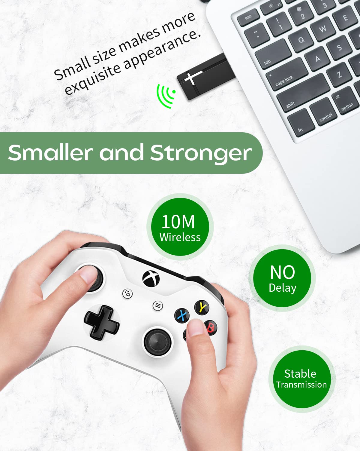 Xbox One Controller Adapter - Compatible with Xbox One X, Xbox One S & Elite Series Controllers | Wireless Gaming Accessory for PC & Console Gaming | Perfect for Online Multiplayer & Streaming