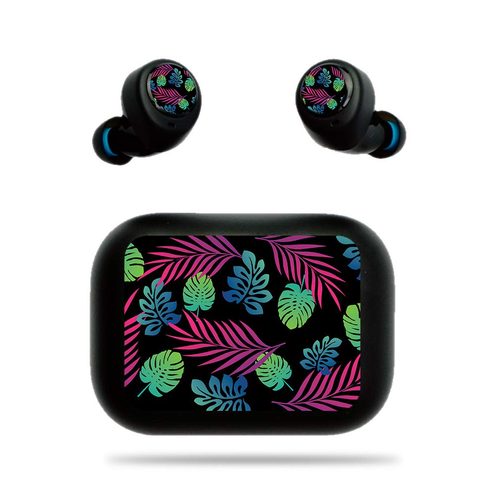 MightySkins Vinyl Decal Wrap Cover for Amazon Echo Buds - Neon Tropics | Protective & Durable Skin | Easy to Apply & Remove | Made in USA | Perfect for Personalization & Style Protection at Home, Gym, or Travel