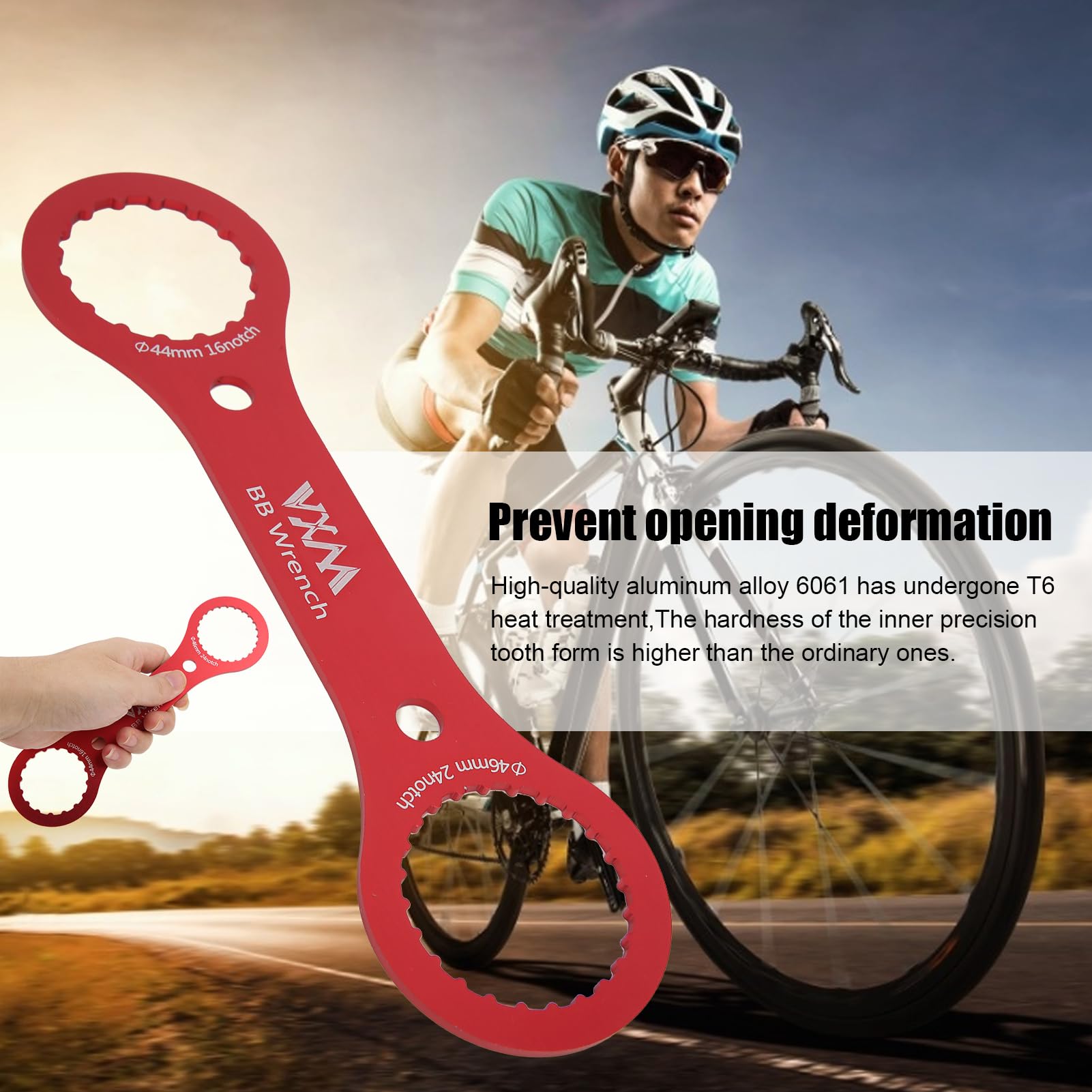 Dilwe 44mm 46mm Bottom Bracket Wrench Tool - 16/24 Notch BB Installation & Removal Tool for Bicycle Repair (Red) | Perfect for Bike Maintenance, DIY Repairs & Professional Mechanics