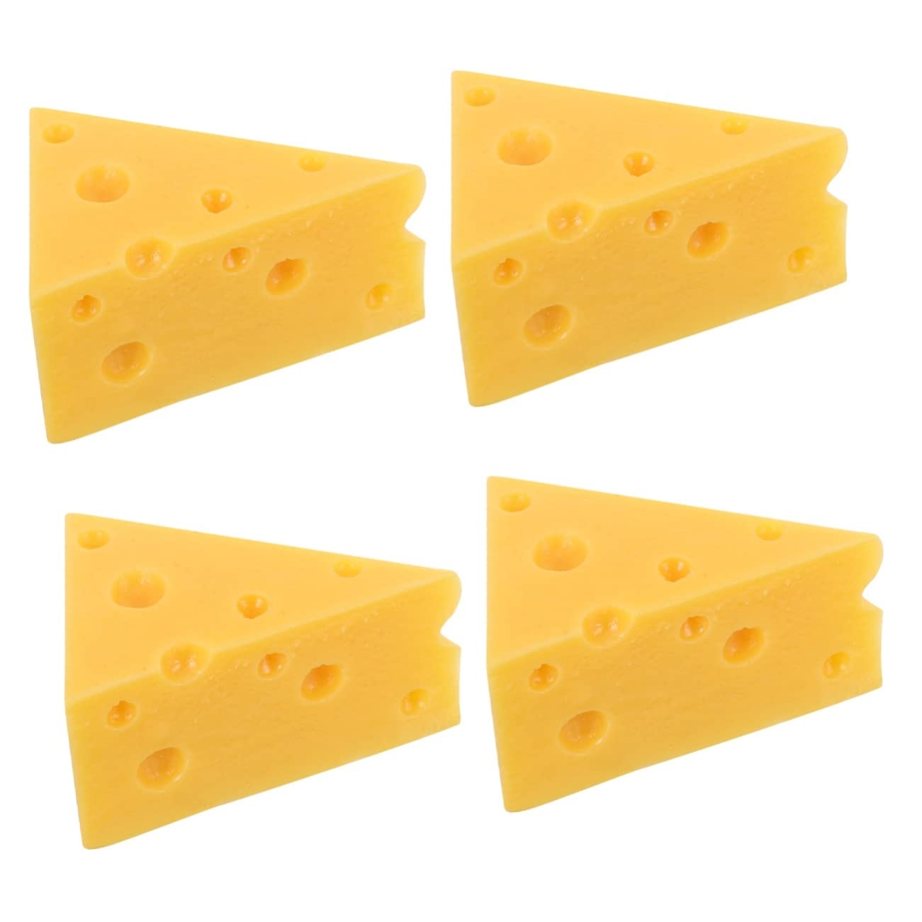 Mobestech 4pcs Realistic Simulation Cheese Model - Fake Cheese Toys for Kids, Pretend Play Food, Cake Display Prop, Artificial Dessert Decor, Perfect for Play Kitchen, Party Decor, and Educational Activities