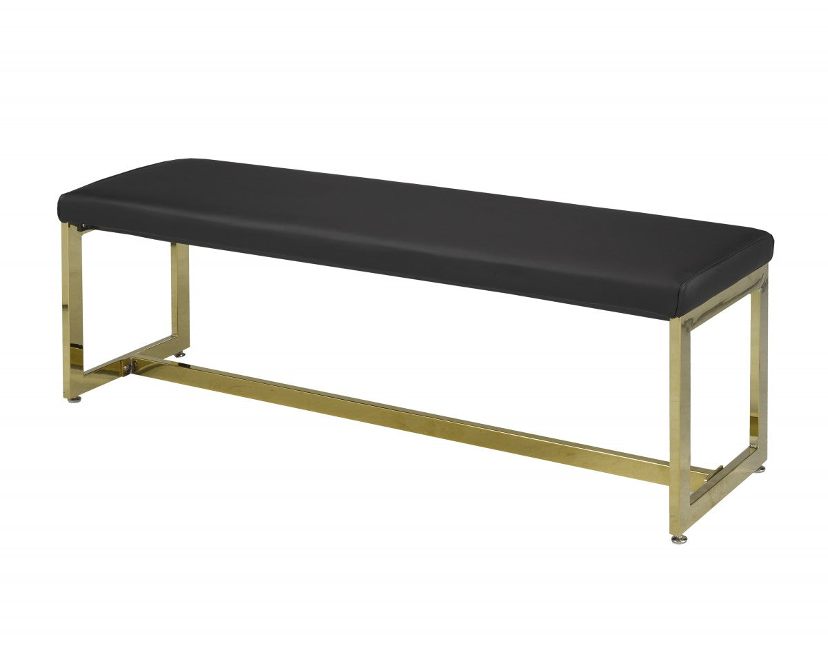 Black Bench C 1076BK - Durable Outdoor Garden Bench for Patio, Backyard, and Park Seating - Heavy-Duty Steel Frame with Weather-Resistant Finish