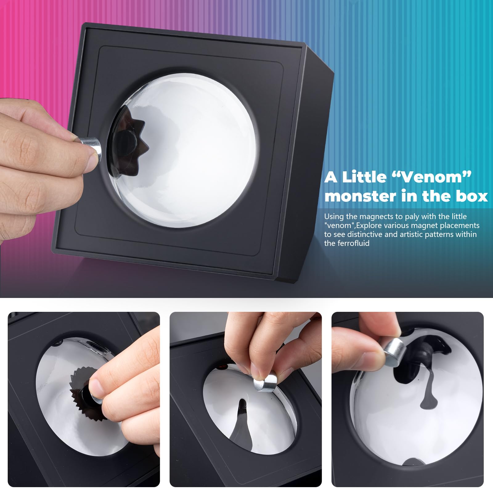 Ferrofluid Music Visualizer - Dancing Sound Sensitive Speaker with RGB Lights | Science Desk Toy for Office, Bedroom & Study | Perfect for Music Lovers, Tech Enthusiasts & Unique Gift Ideas