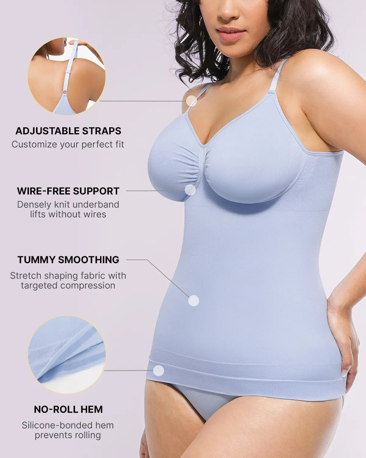 OceanHug™ Oyster Reborn Smoothing Cami Top - Women's Seamless Slim Fit Camisole for Layering & Everyday Wear | Perfect Under Blazers & Cardigans