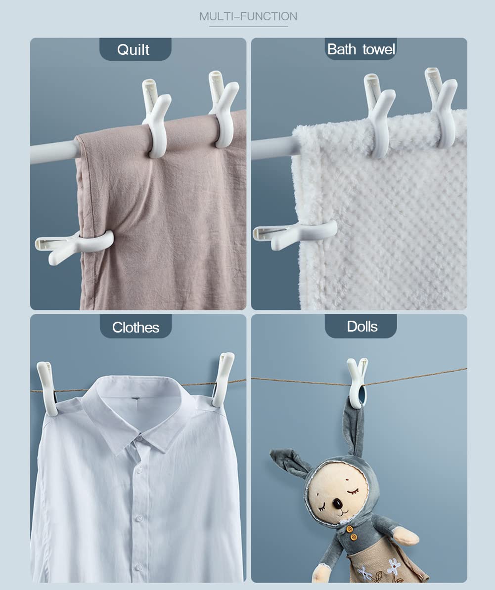 MIBICIRI 6Pcs Beach Towel Clips - Heavy Duty Plastic Clothes Pins for Pool, Beach Chairs, Quilts & Outdoor Laundry Drying - Secure Hold for Towels, Blankets & Fabrics (Sky Blue) - Perfect for Beach Trips, Poolside Lounging & Backyard Drying