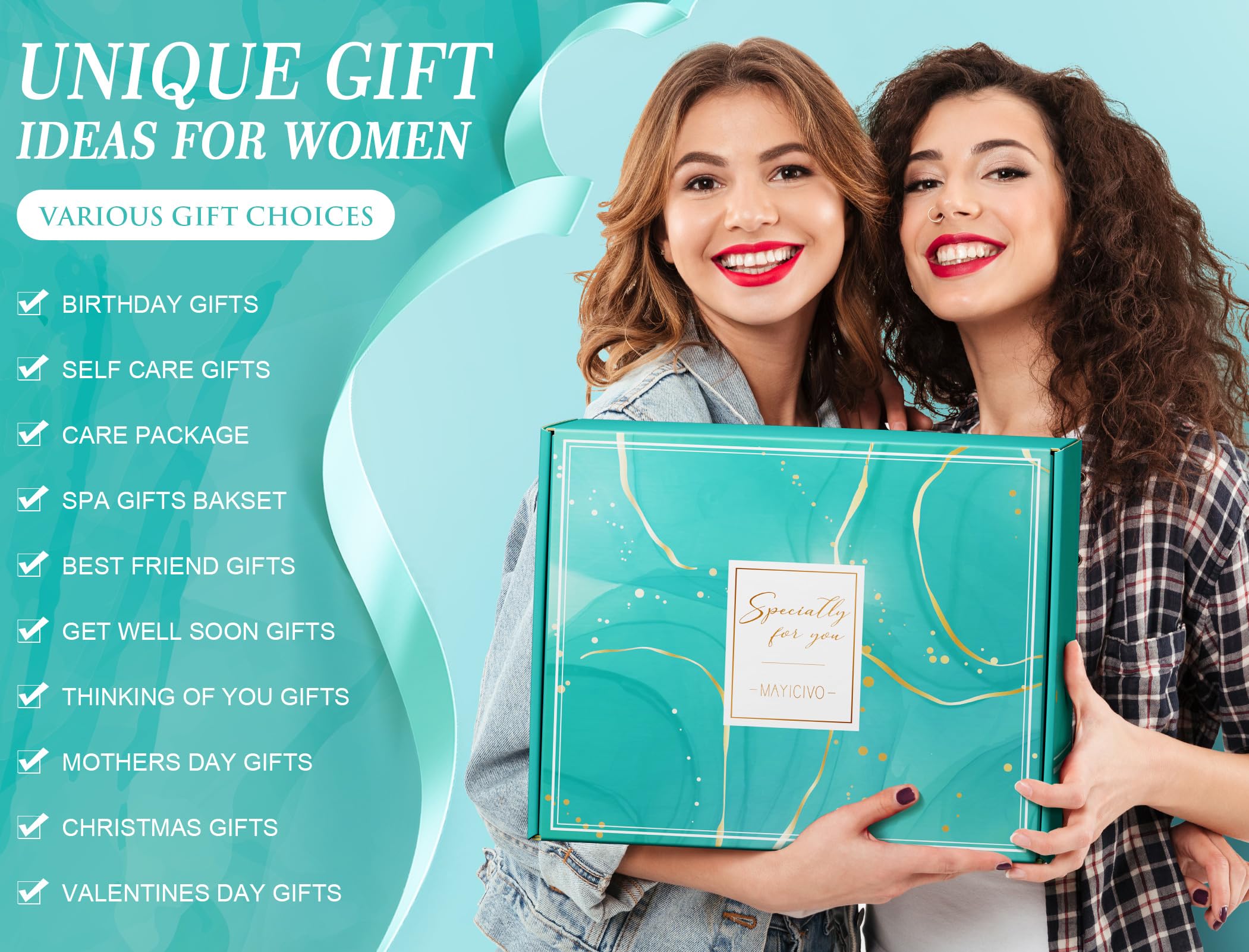 Luxury Spa Gift Basket for Women - Self Care, Birthday, Get Well Soon & Mother's Day Gifts with Plush Flannel Blanket | Relaxing Ocean-Themed Care Package for Mom, Wife, Sister & Friends | Perfect for Home Relaxation, Recovery & Special Occasions