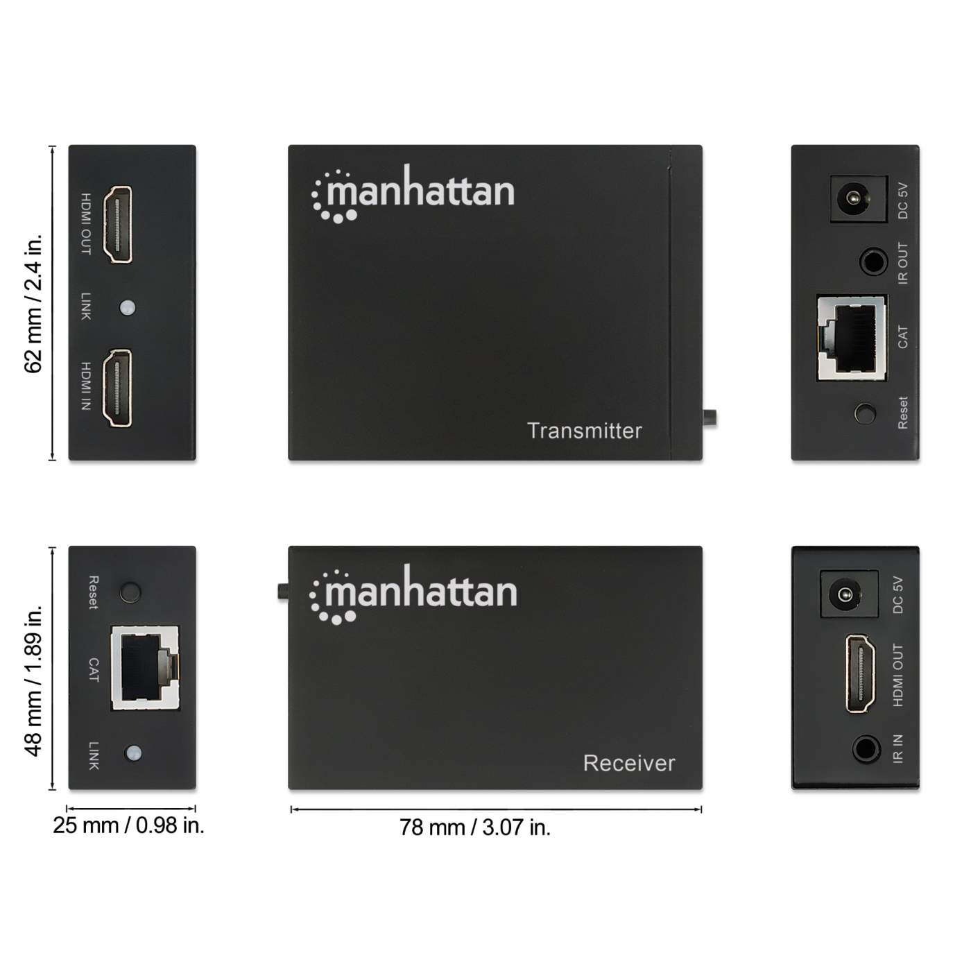 1080p HDMI over Ethernet Extender Kit - Long Distance HD Video & Audio Transmission for Home Theater, Conference Room & Gaming Setup