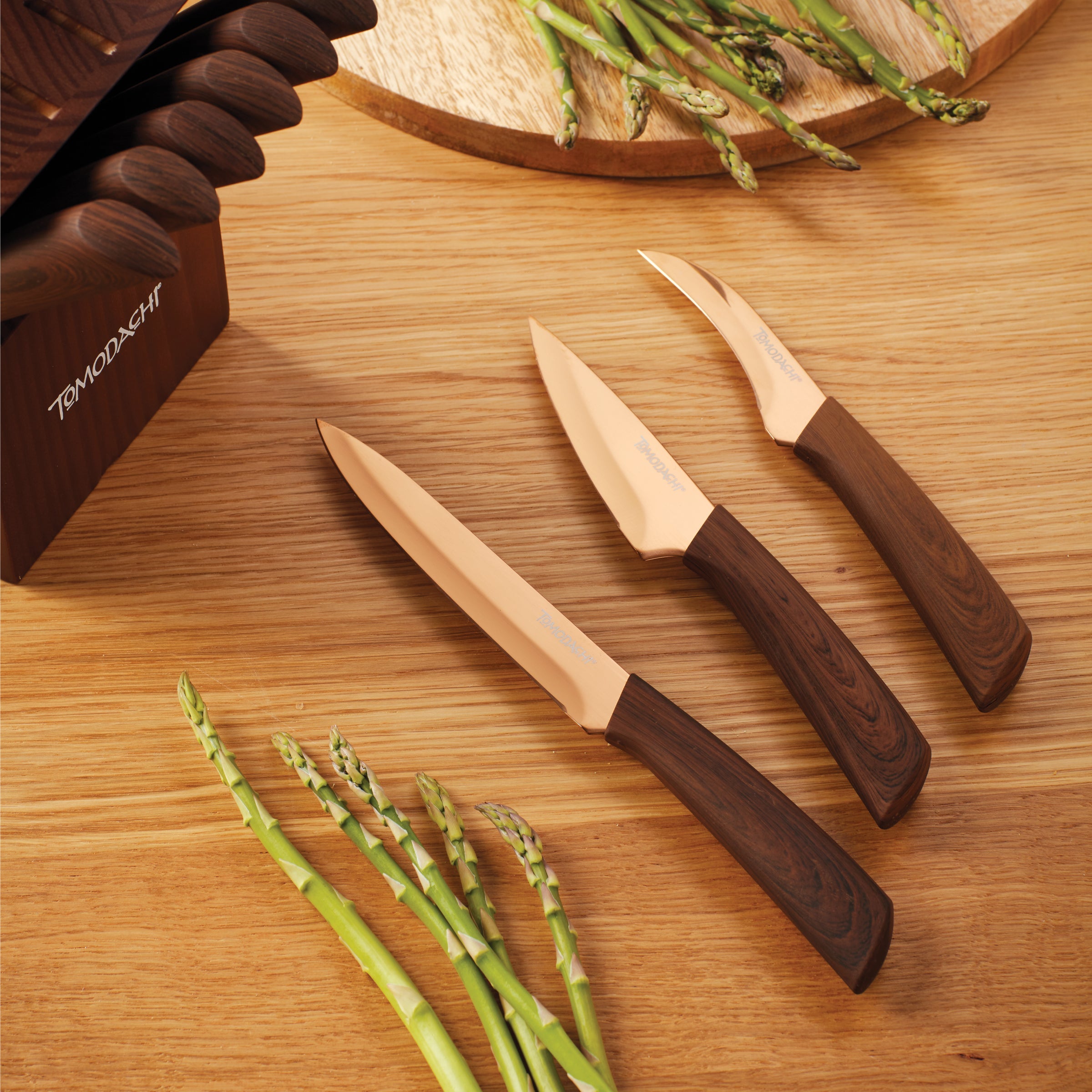 Premium Raintree Copper 13-Piece Knife Block Set - High-Quality Kitchen Cutlery with Storage Block for Home Chefs & Cooking Enthusiasts | Perfect for Meal Prep, Slicing, Dicing & Everyday Cooking