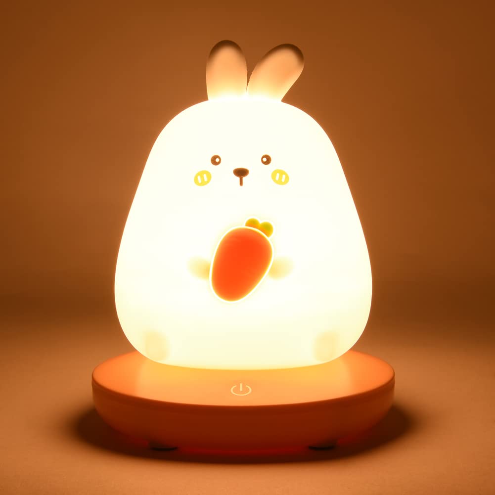 LVOERTUIG Bunny Lamp - Cute Rabbit Night Light for Kids Room, Silicone Nursery Lamp for Girls & Boys, Kawaii Animal Nightlight for Bedroom - Perfect for Bedtime Stories & Nursery Decor