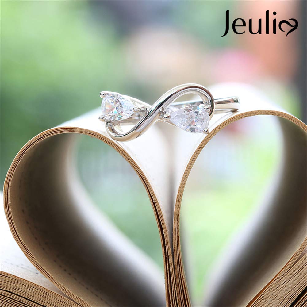 1.2 Carat CZ Infinity Ring for Women - 925 Sterling Silver Two Stone Engagement Ring, Anniversary & Promise Jewelry Gift for Her - Perfect for Weddings, Proposals & Romantic Occasions