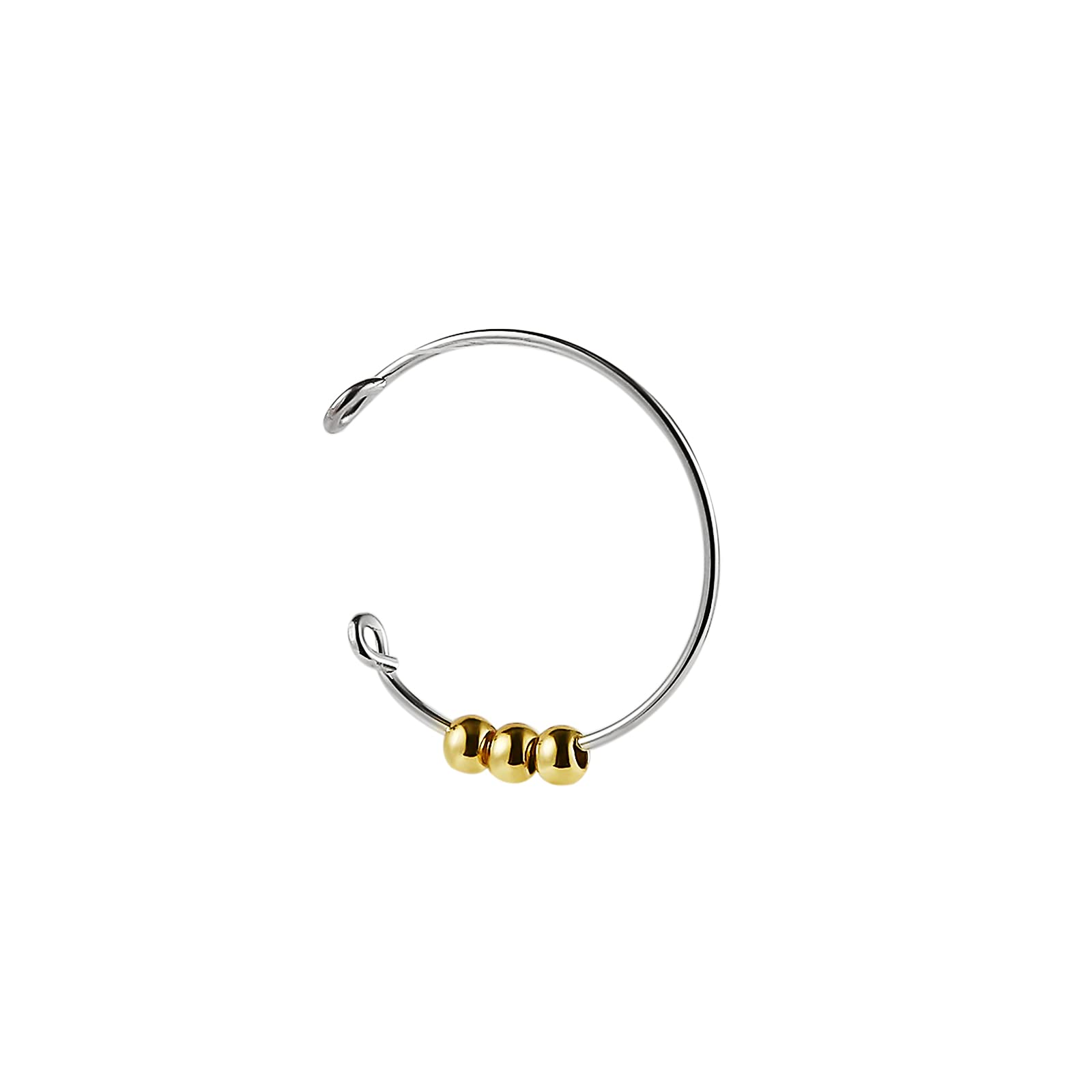 Dainty Anti Anxiety Stacking Ring with Rotating Beads - Adjustable Spinner Fidget Ring for Women & Girls - Pearl Beaded Worry Relief Jewelry for Stress, Anxiety & Focus - Perfect for Office, School & Daily Wear