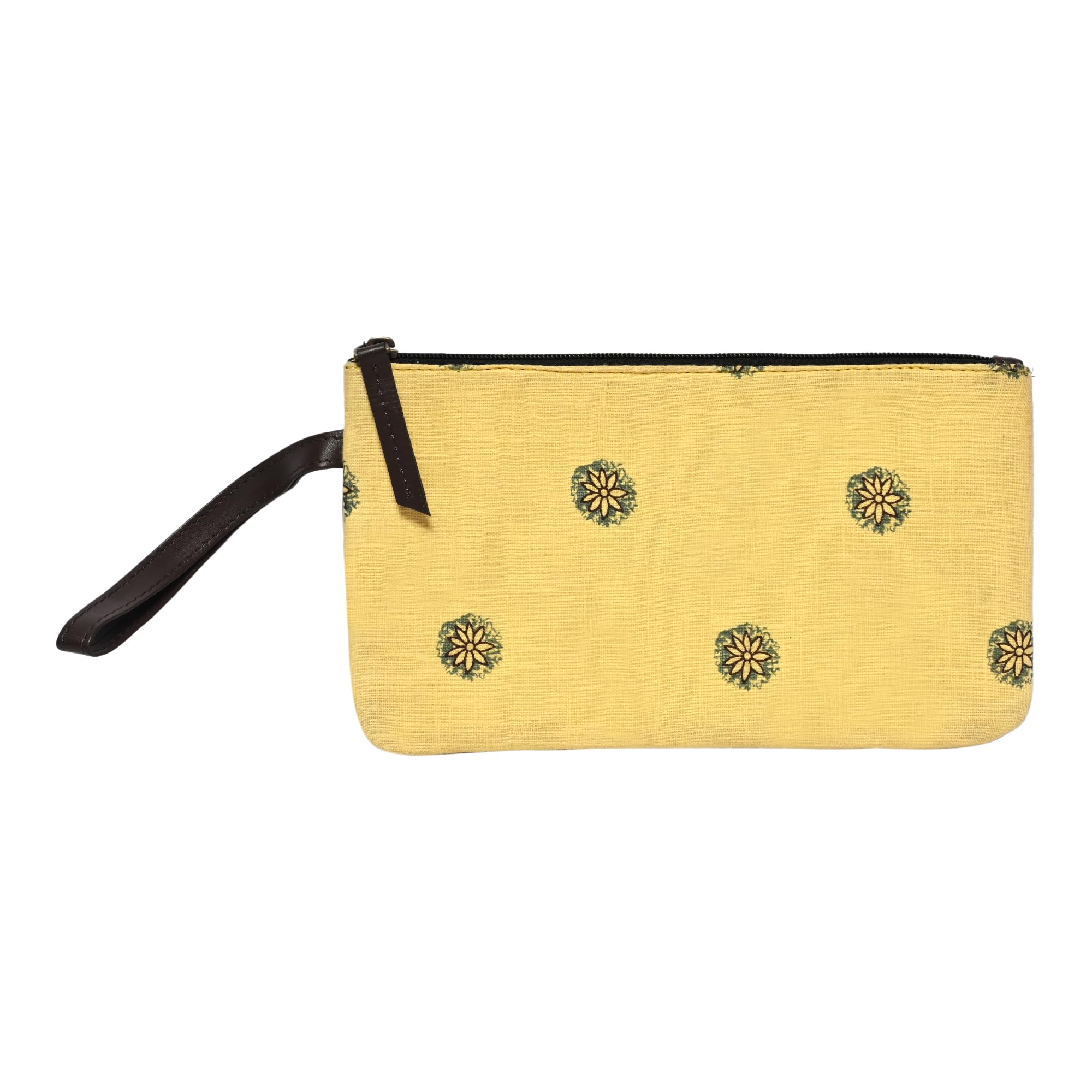 EKAM Eco-Friendly Jute Makeup Pouch with Zipper - Multipurpose Fabric Cosmetic Bag for Pencils, Travel & Storage (Pack of 1) | Perfect for Organizing Makeup, Stationery & Small Essentials
