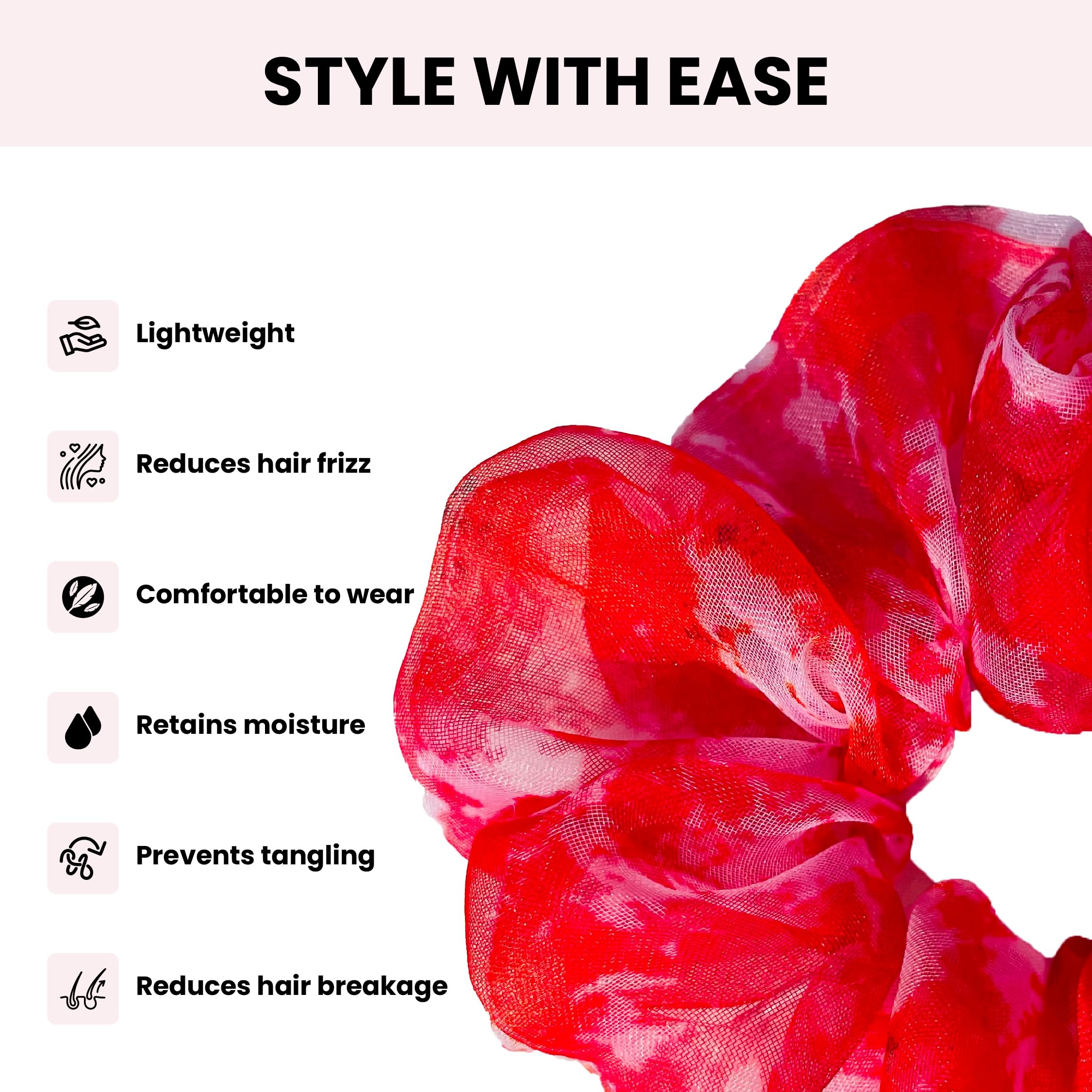 Premium Organza Scrunchies for Women & Girls - Stylish Hair Accessories Set with Colorful Luxury Hair Bands (Perfect for Everyday Wear, Parties & Gifts)