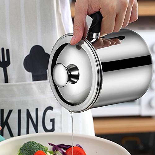 Arinda 3-in-1 Stainless Steel Oil Filter Strainer & Colander - Reusable Fry Oil Filter Pot for Kitchen, Deep Frying & Cooking - Perfect for Filtering Used Cooking Oil, Straining Pasta & Draining Vegetables