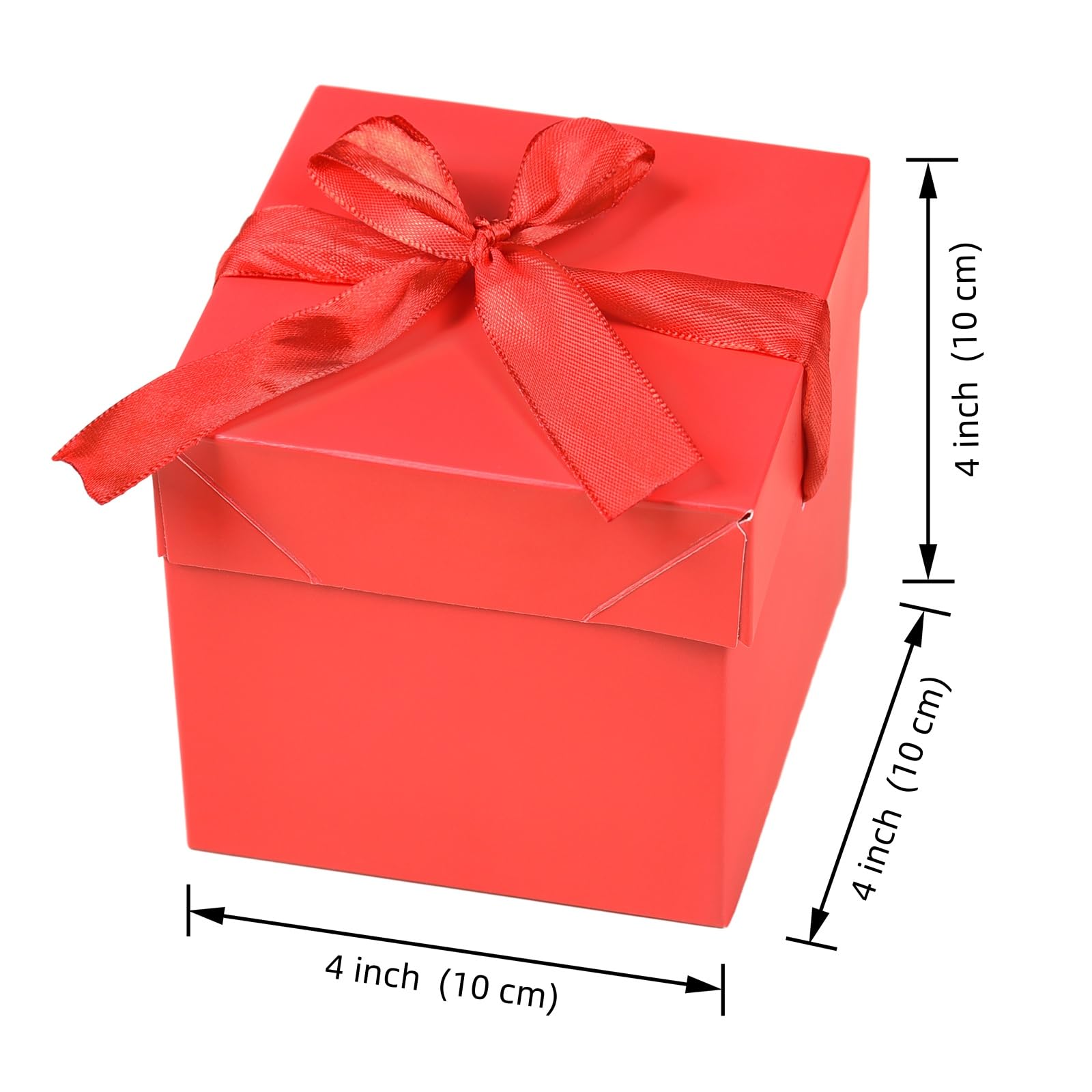 12 Pcs Red Gift Boxes with Lids - Christmas, Wedding, Birthday Favors for Presents & Flower Arrangements
