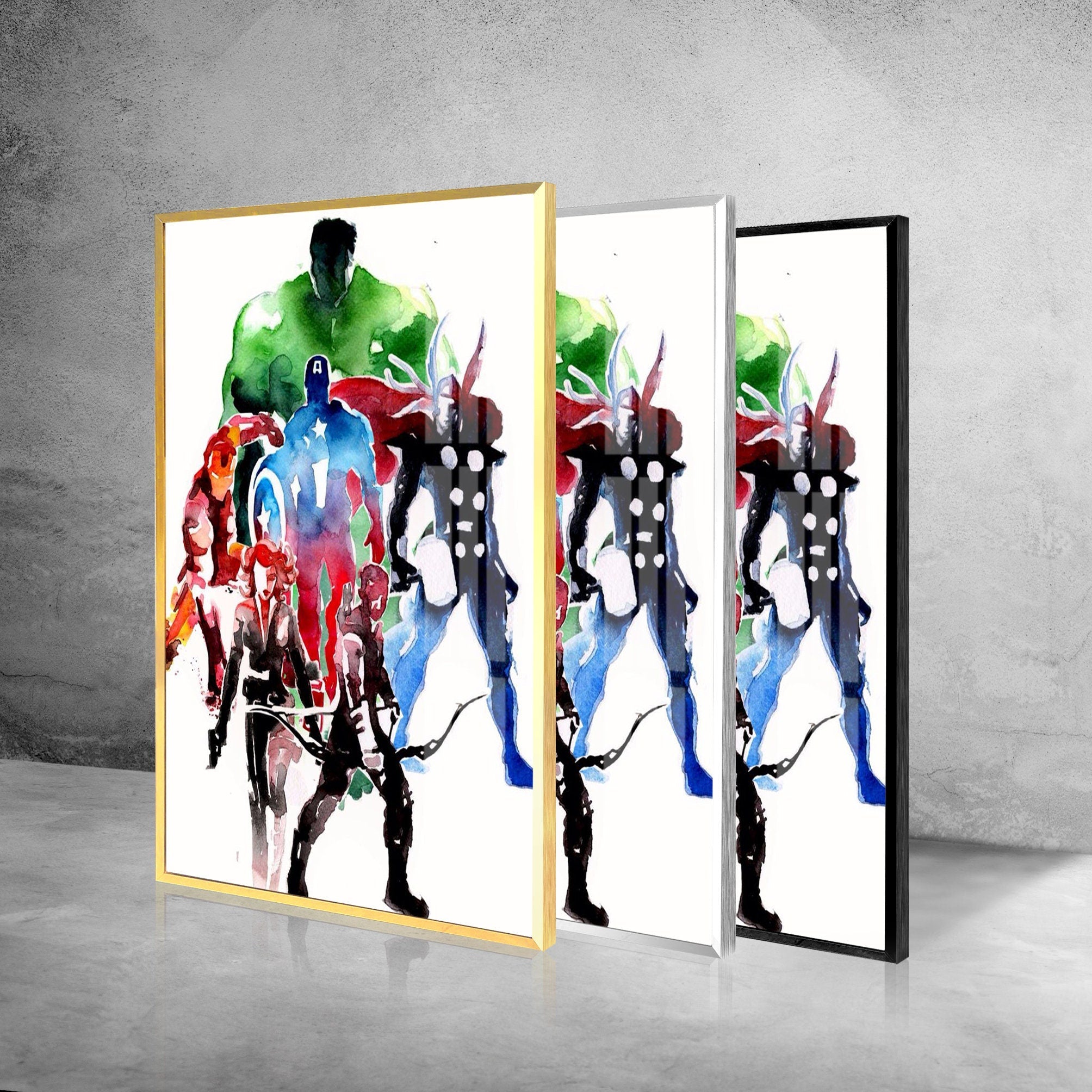 Marvel Avengers Superheroes Oil Painting Glass Wall Art - Premium Home Decor for Living Room, Bedroom & Office