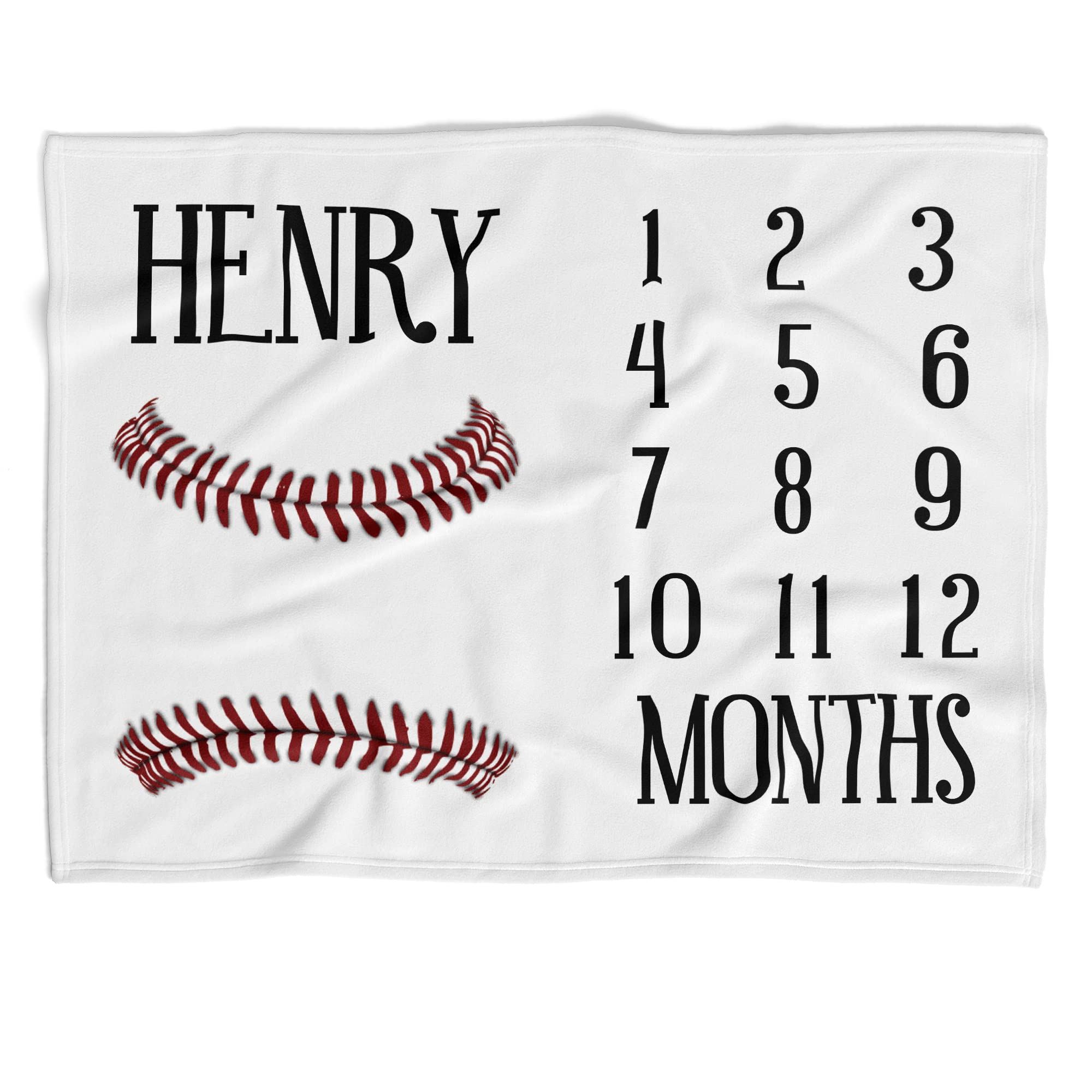 Personalized Baseball Baby Blanket for Boys - Soft Crib & Nursery Blanket with Baseball Design - Perfect for Newborn Gifts, Monthly Milestone Photos & Nursery Decor