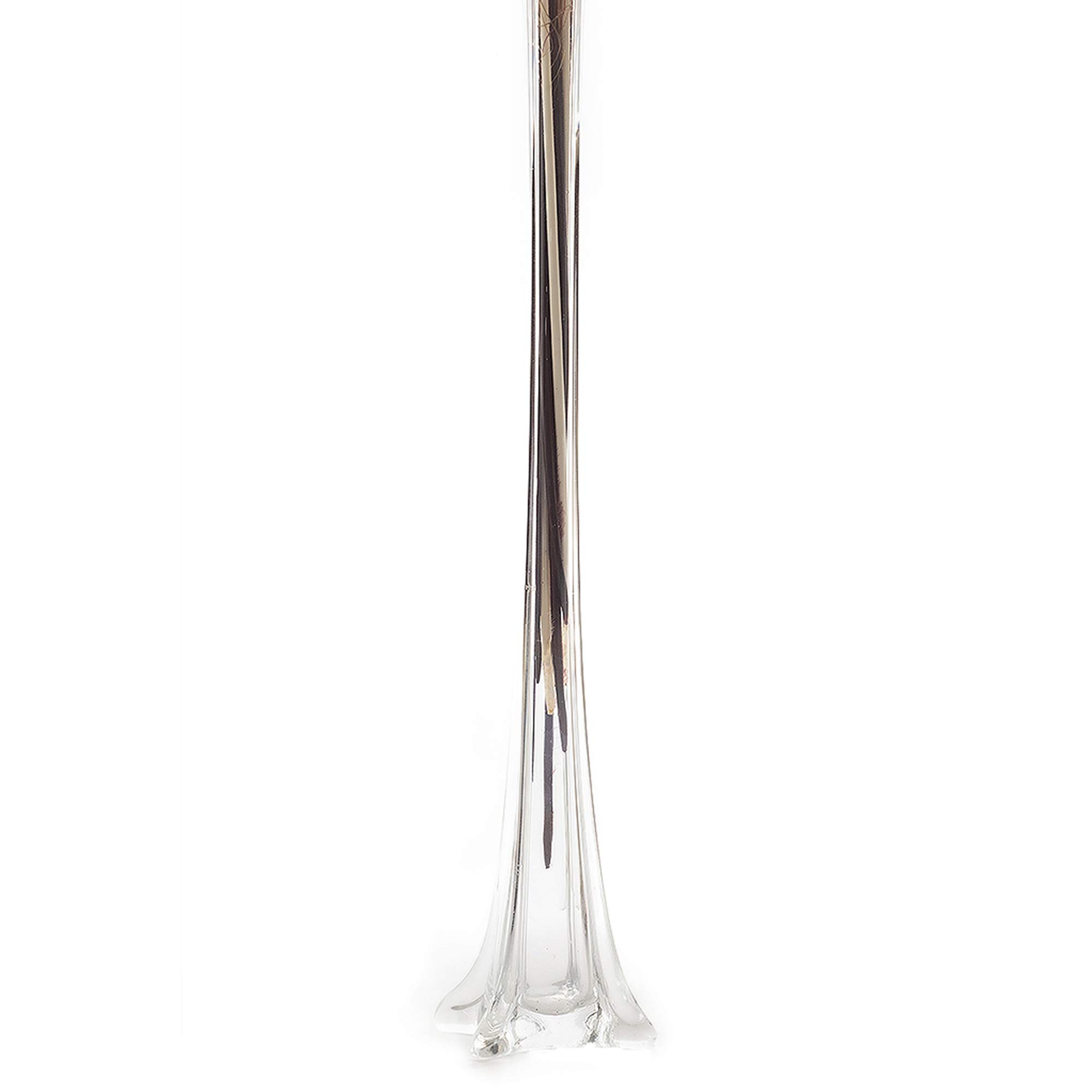 24 Inch Tall Clear Glass Eiffel Tower Vase - Elegant Wedding Centerpiece Vase for Flowers & Decorations, Long Skinny Flute Vase - Perfect for Weddings, Home Decor & Event Centerpieces