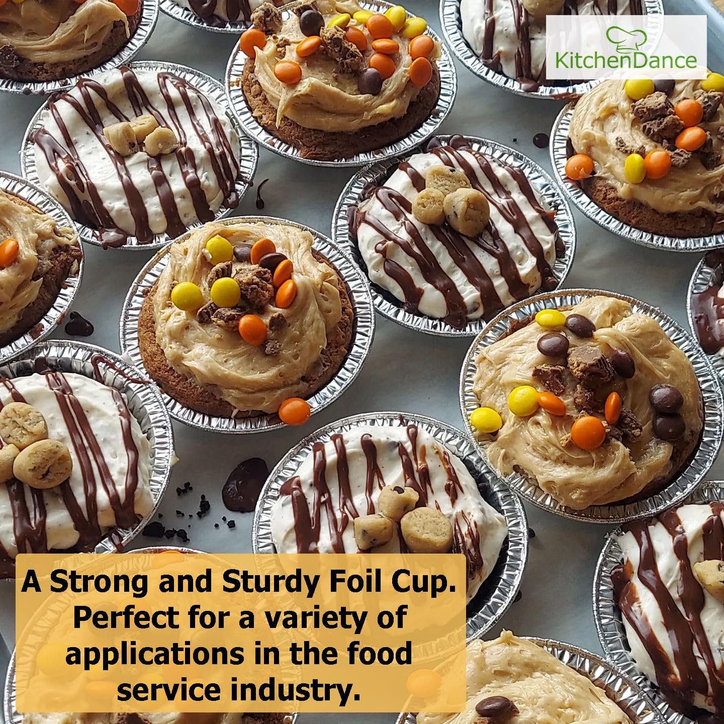 KitchenDance 2oz Disposable Aluminum Foil Ramekin Cups - Heavy Duty Round Baking Pans for Desserts, Flan, Food Prep & Storage - Oven Safe Mini Containers (500-Pack) - Perfect for Parties, Catering & Home Baking