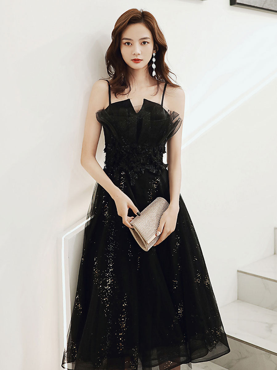 Elegant Black Tulle Short Prom Dress - Puffy Homecoming Formal Dress for Teens & Juniors - Perfect for Dances, Parties & Special Occasions