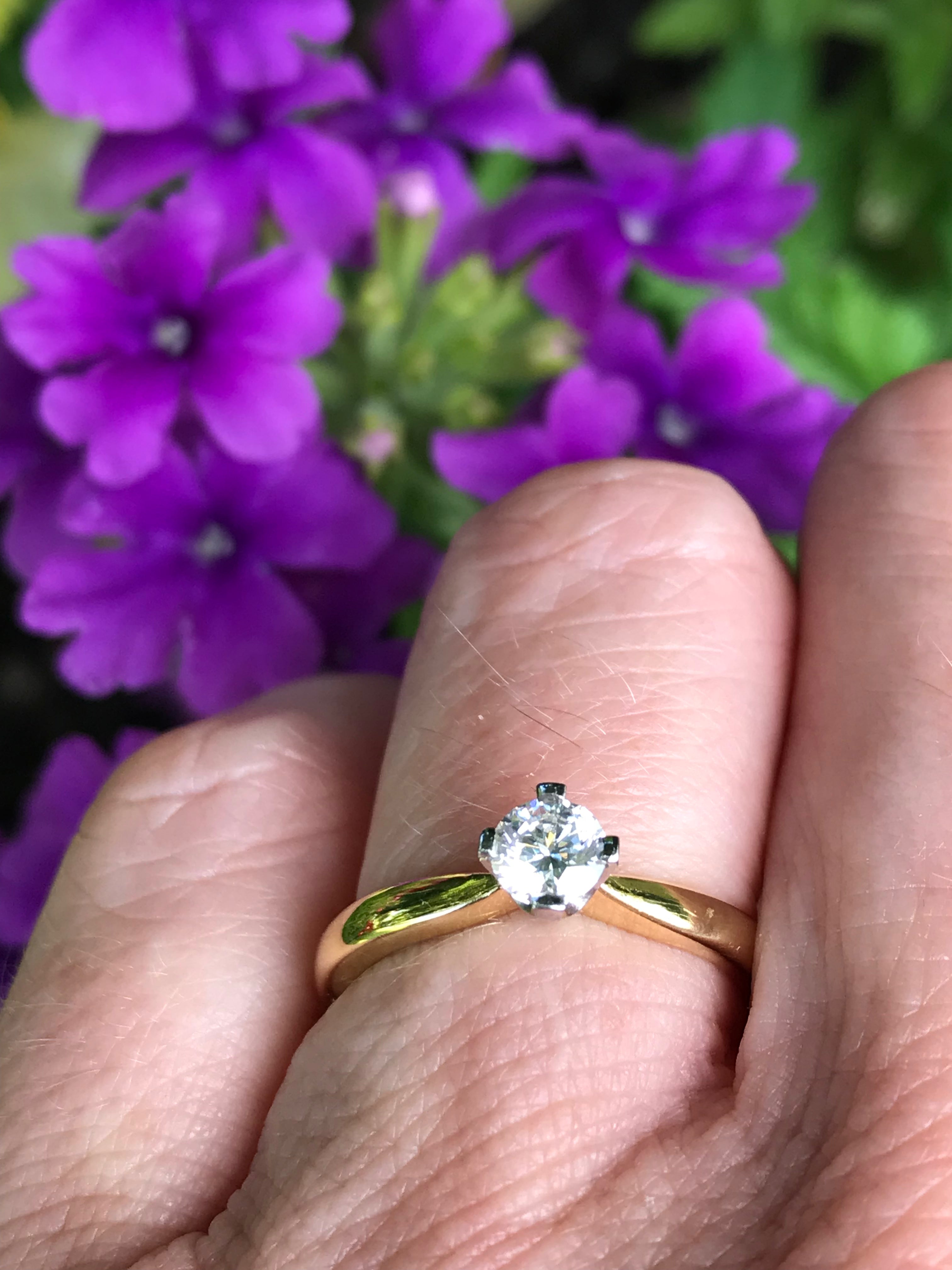 18ct Yellow Gold 0.36ct Certified Natural Diamond Ring for Women - Elegant Engagement, Wedding, Anniversary Gift Idea