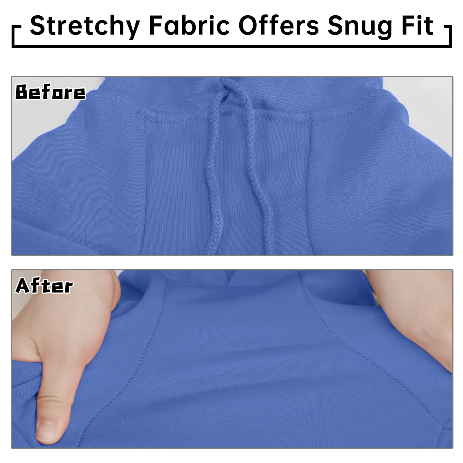 **PETWIT Small Dog Hoodies - Winter Warm Fleece Jumper with Hood & Pockets for Small Puppies - Cozy Blue Dog Sweatshirt (XS) - Perfect for Outdoor Walks & Indoor Comfort**