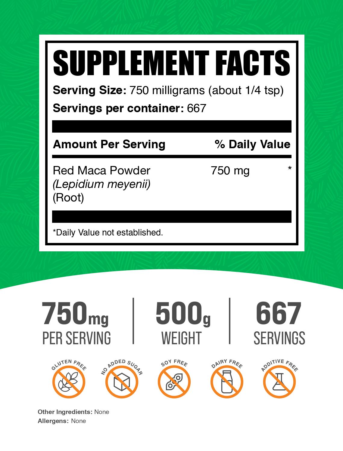 Organic Red Maca Root Powder 1000mg - Premium Peruvian Superfood for Energy, Hormone Balance & Libido Boost - Vegan, Non-GMO, Gluten-Free - Great for Smoothies, Baking & Wellness Drinks