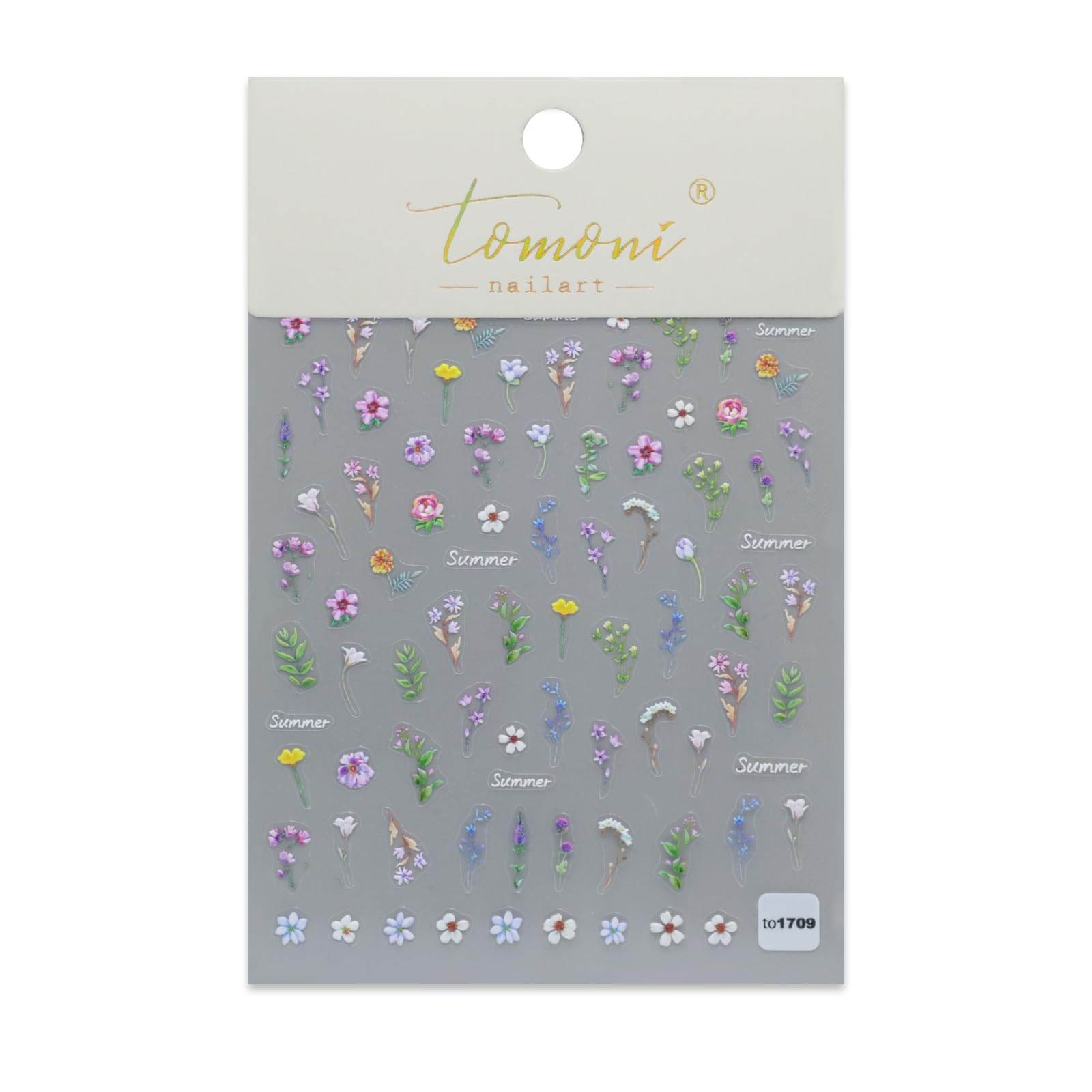 5D Floral Nail Stickers - Summer Flower & Leaf Nail Art Decals, Self-Adhesive Embossed Manicure Sliders for DIY Nail Decoration | Perfect for Parties, Weddings, and Everyday Nail Art Designs