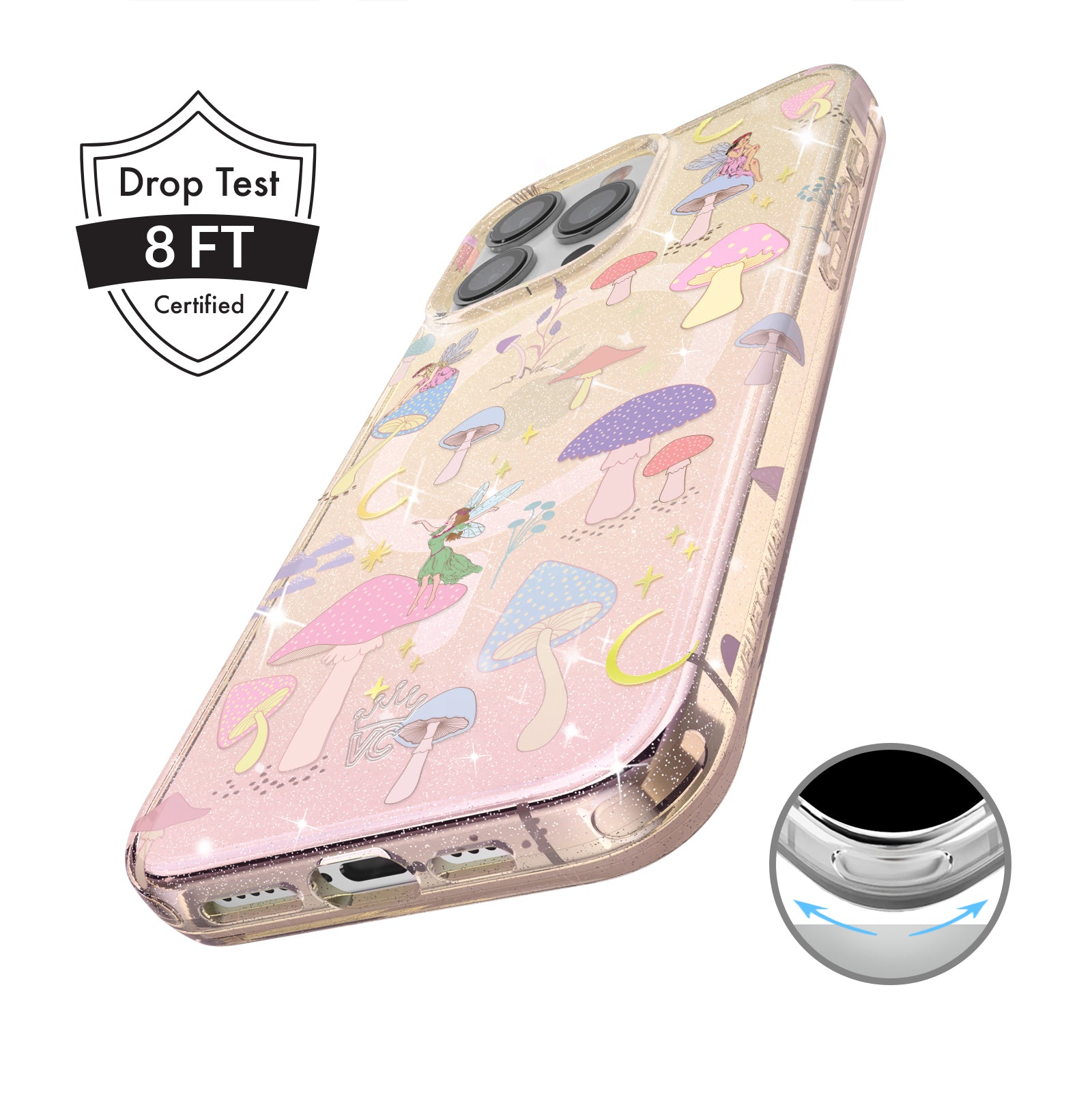Enchanted Mushrooms iPhone Case - Magical Fairy Tale Design for iPhone 13/14/15 Pro Max - Durable Protective Cover - Perfect for Nature Lovers & Fantasy Fans (Use for Daily Protection & Style)