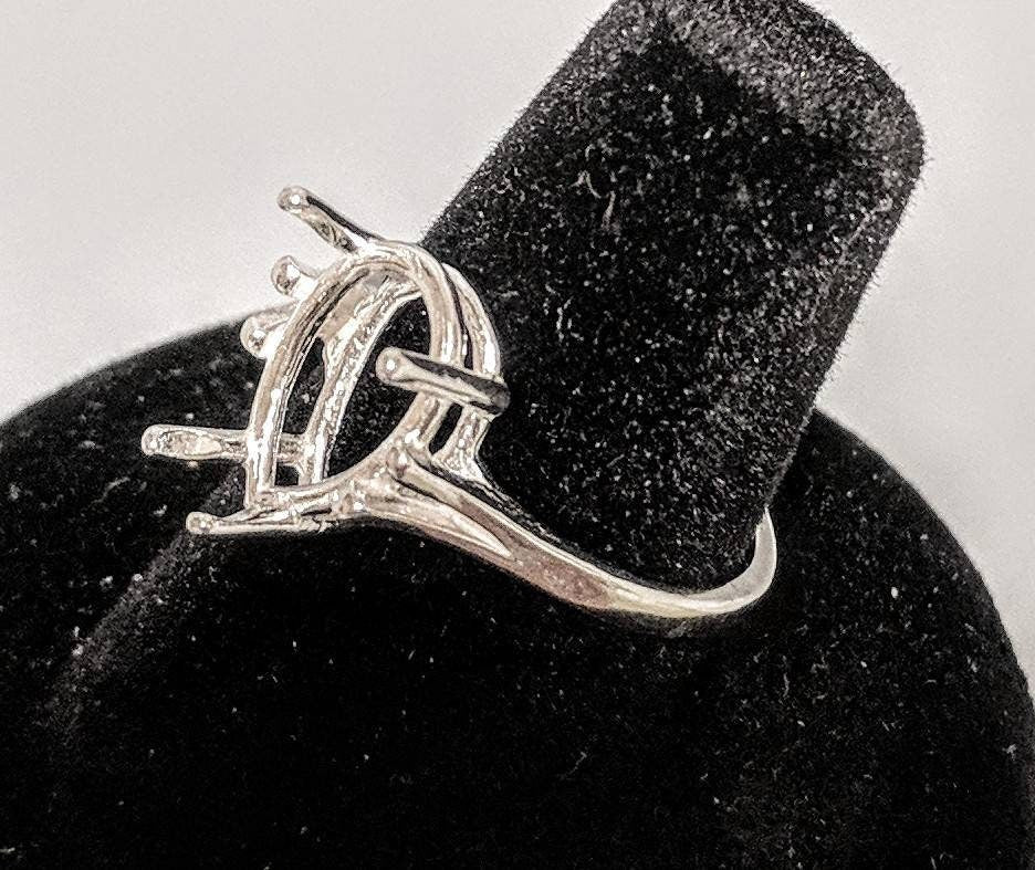 Sterling Silver Pear Shaped 7x5mm 4-Prong Ring Setting - Sizes 5,6,7,8 - Perfect for Engagement Rings, Wedding Bands & Jewelry Making