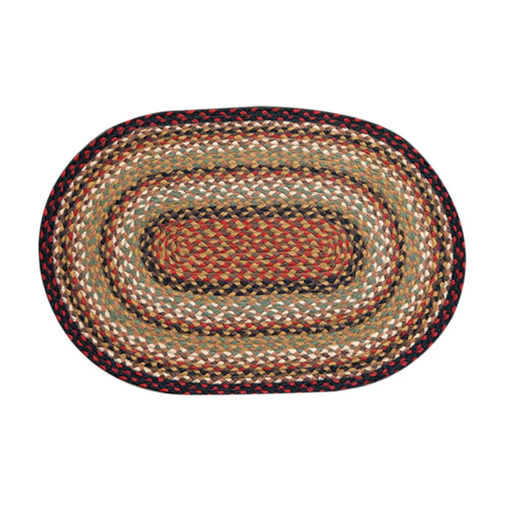 Earth Rugs 4x6 Feet Oval Area Rug - Burgundy Mustard Ivory Bohemian Style Handmade Rug for Living Room, Bedroom, or Nursery Decor