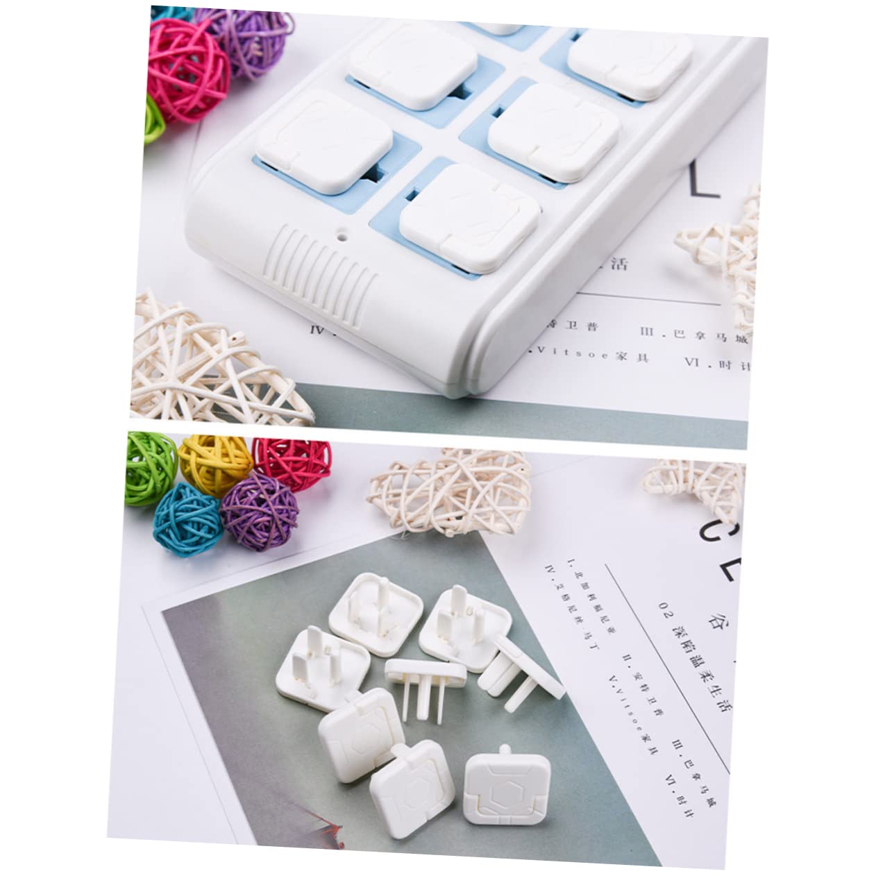 FAVOMOTO 2 Sets Child Proof Outlet Covers - 100 Pack White Electrical Socket Safety Plugs for Baby Proofing - Ideal for Homes, Nurseries & Playrooms