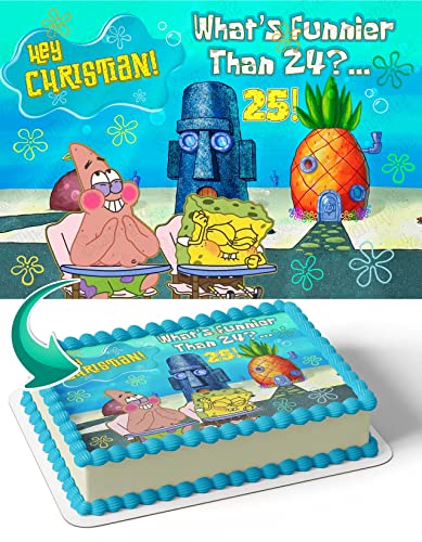 CAKECERY Edible Sponge Cake Topper - Funny 25th Birthday Meme Image for Personalized 1/4 Sheet Cakes | Perfect for Birthday Parties, Anniversary Celebrations & Milestone Events