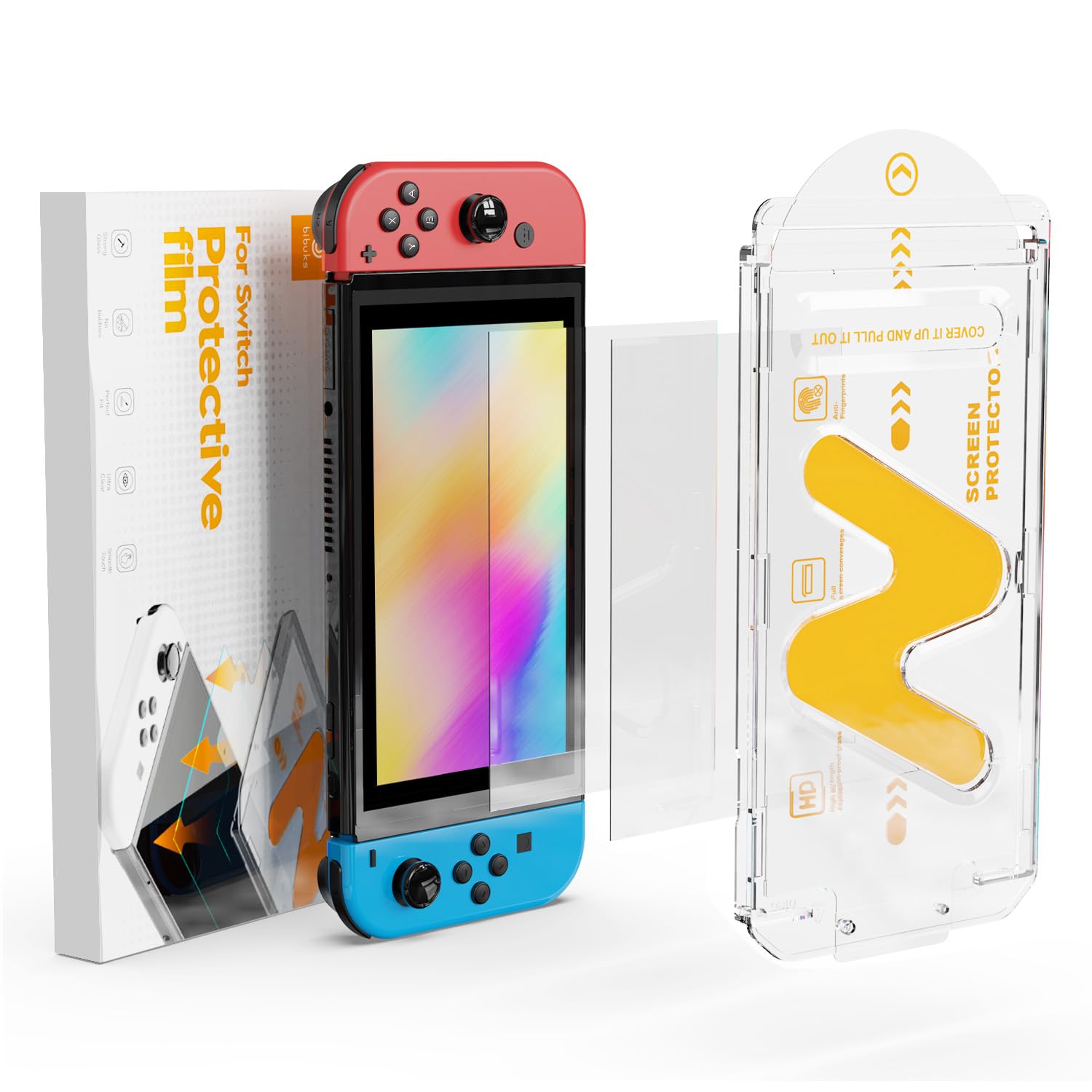 Nintendo Switch 2017 Tempered Glass Screen Protector - 2 Pack with Auto Alignment Kit | 9H Hardness, Bubble-Free, Anti-Scratch | Perfect for Gaming Protection & Travel Use