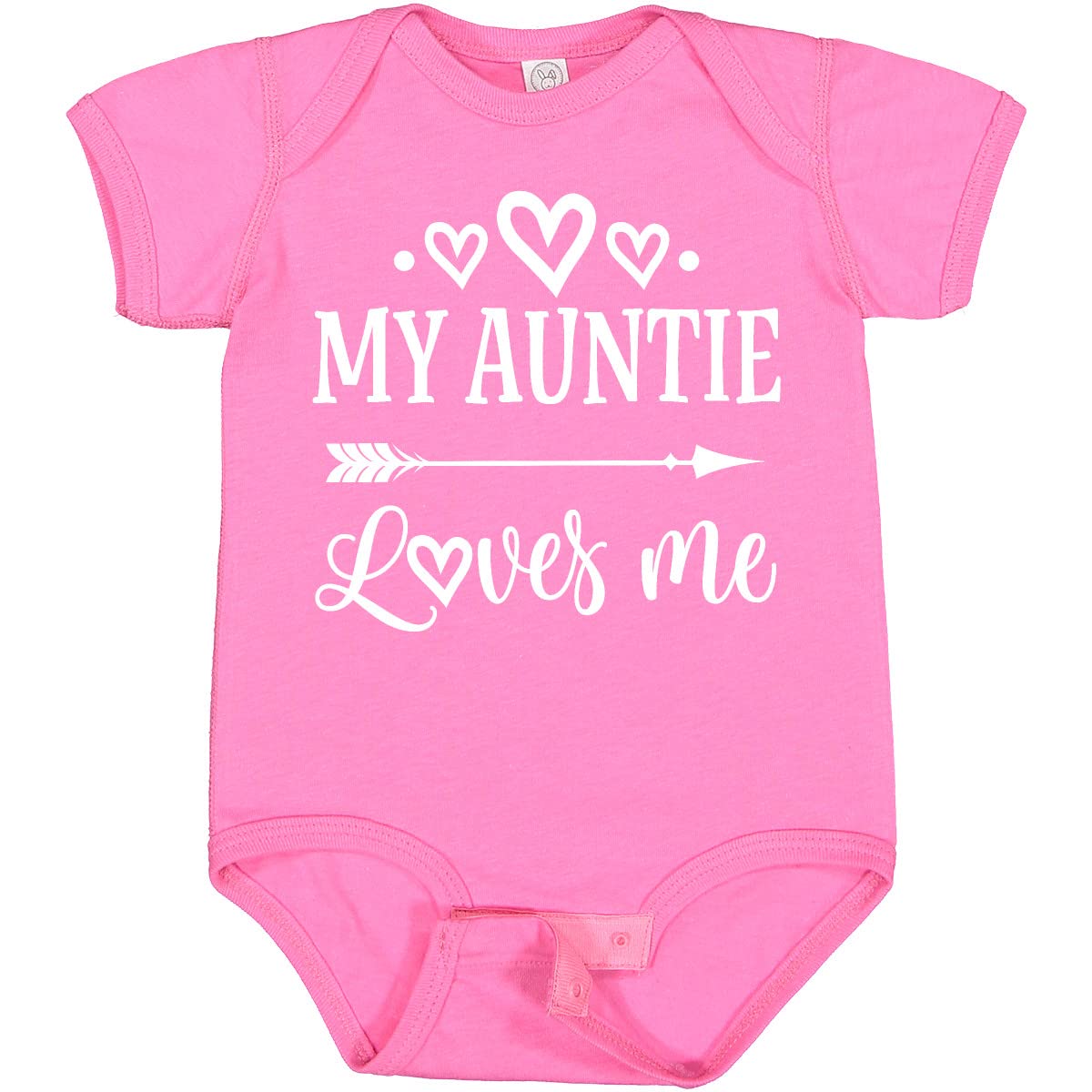 Inktastic 'Auntie Loves Me' Baby Bodysuit - Soft Cotton Infant Onesie for Newborns & Toddlers - Perfect for Family Photos, Baby Showers & Daily Wear
