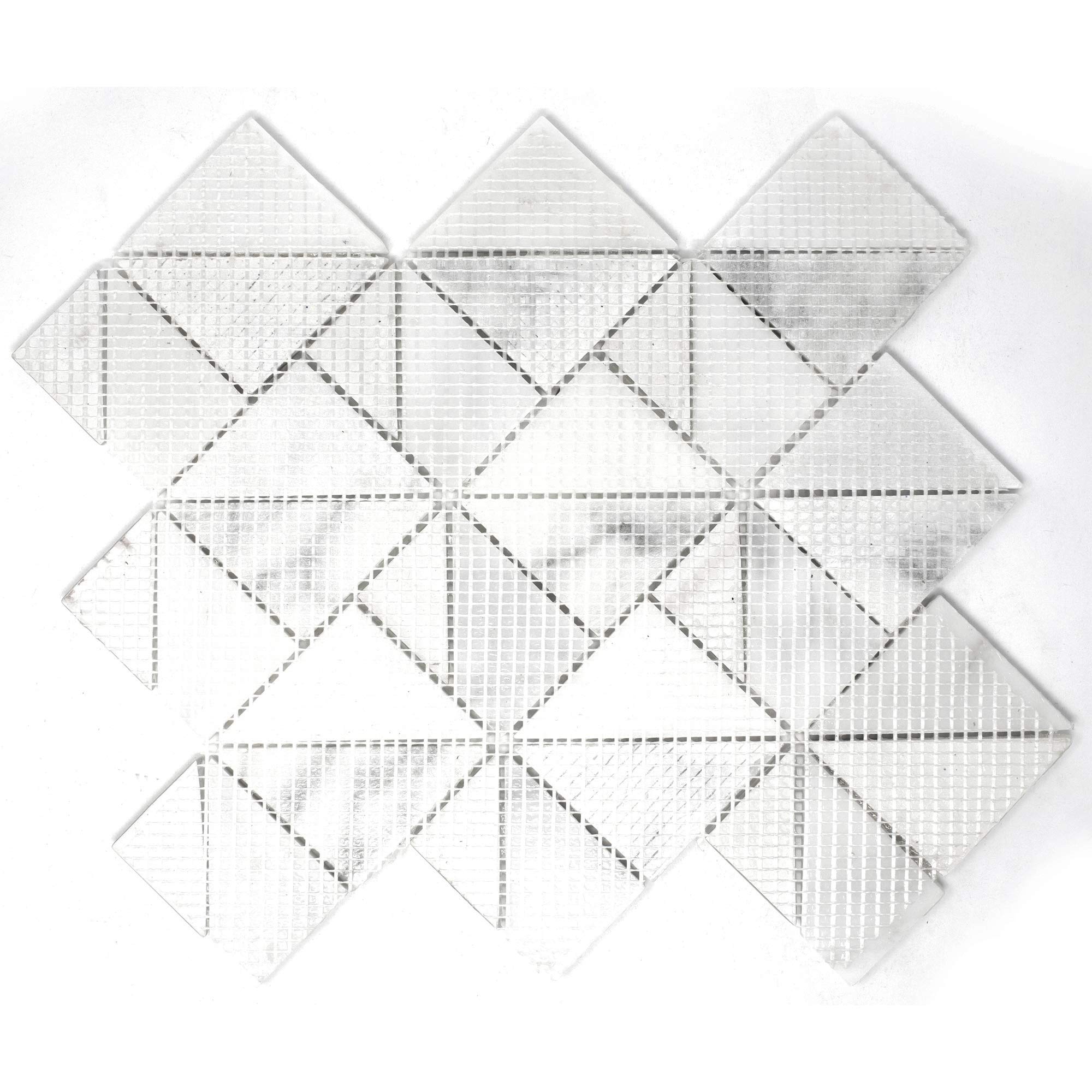 TMOPG-01 White Carrara Marble Mosaic Tile - 10 Sheets Triangle Square Pattern - Waterproof Peel & Stick Backsplash for Kitchen, Bathroom, Shower Wall - Natural Stone Wall Tile for Home Decor