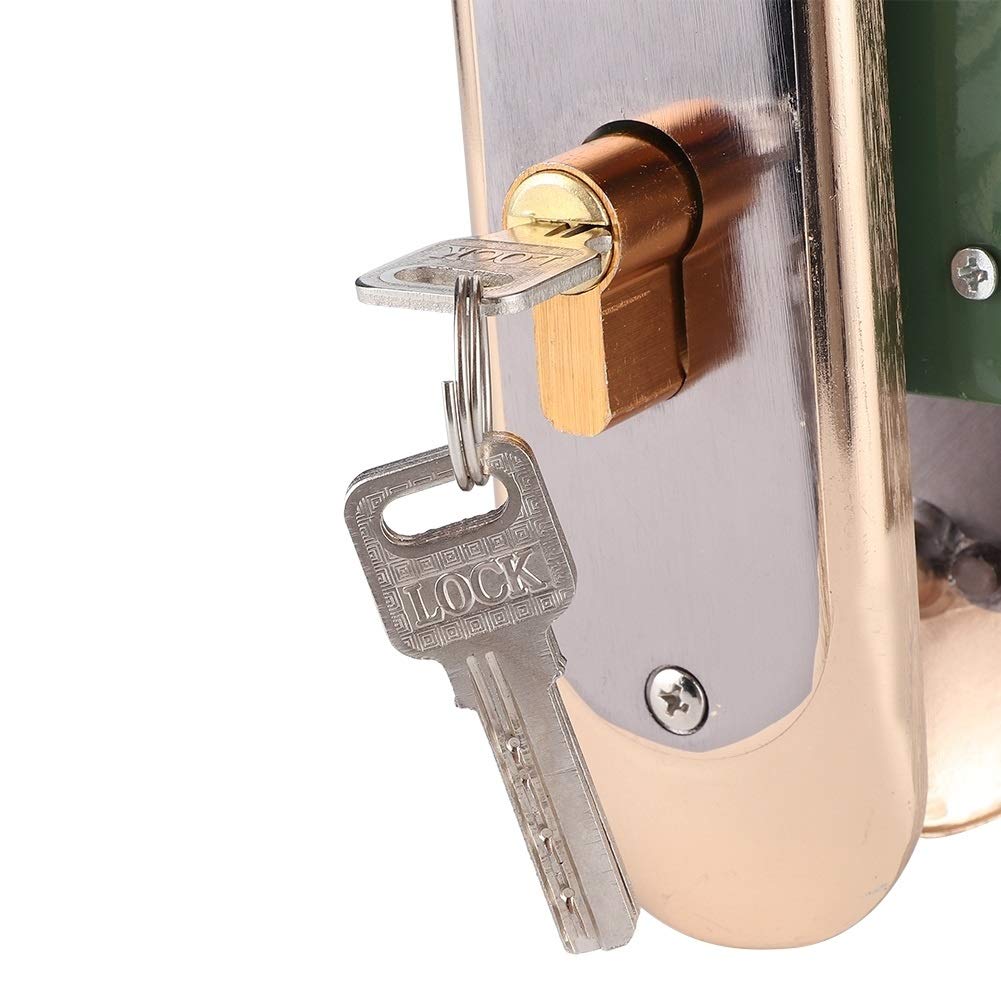 Premium Aluminum Alloy Security Door Handle Lock Set with Keys - Electroplated Finish, Quiet Bearing - Ideal for Bedroom, Bathroom & Apartment Safety