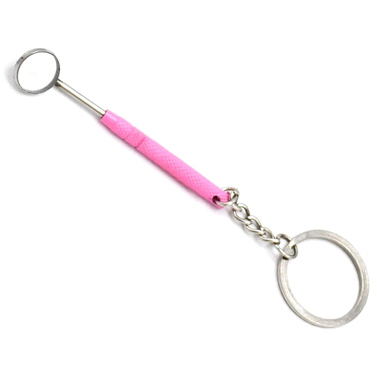 Pink Mirror Handle with Mirror Key Chain - Stylish and Functional Accessory for Women's Bags, Purses, and Keychains | Perfect for Everyday Use, Gifts, and Travel