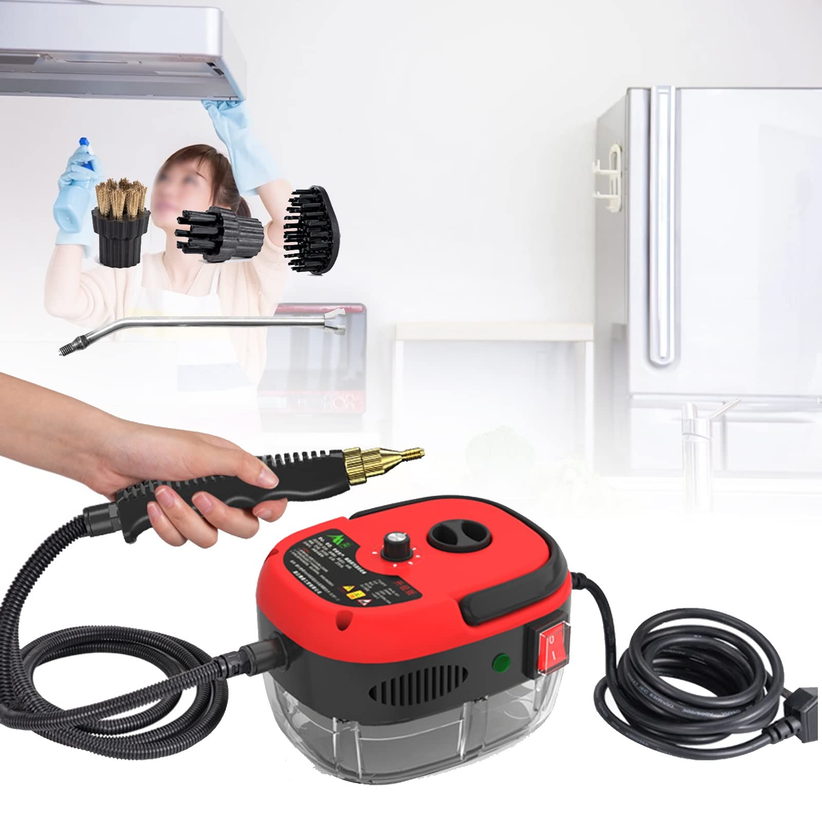 Niligan Handheld Pressurized Steam Cleaner - Electric High Temperature Steam Cleaning Machine for Kitchen, Bathroom, Car, Carpet, Air Conditioner | Perfect for Deep Cleaning Stains, Grease & Sanitizing Surfaces | Home & Auto Detailing